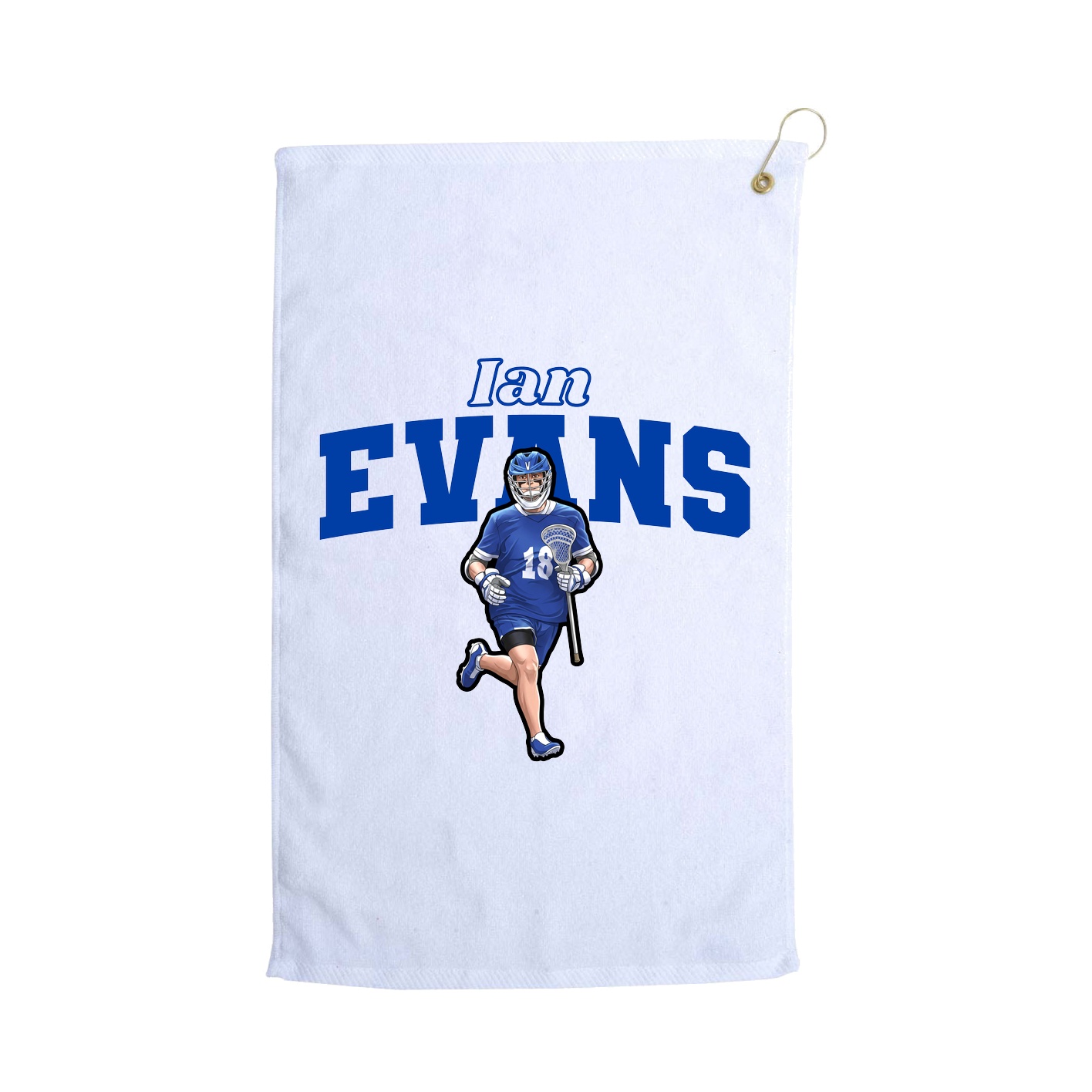 Golf Towel — Name Arch in White
