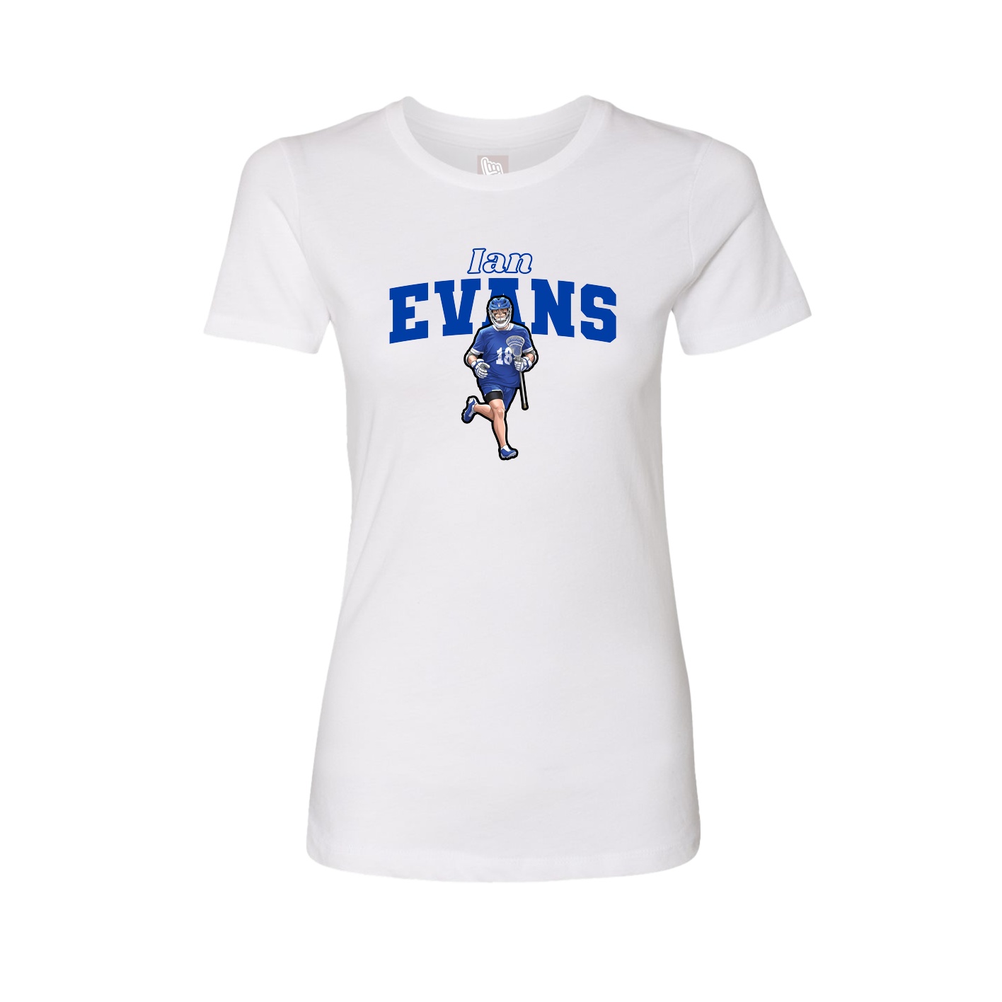 Womens Tee — Name Arch in White