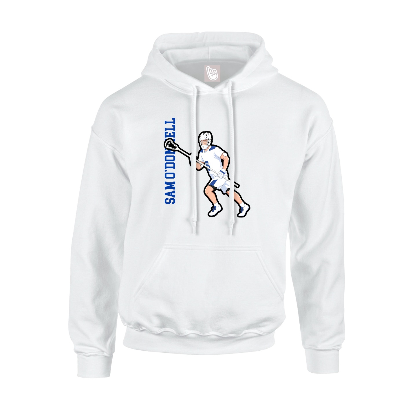 Hoodie — Name Vertical in White