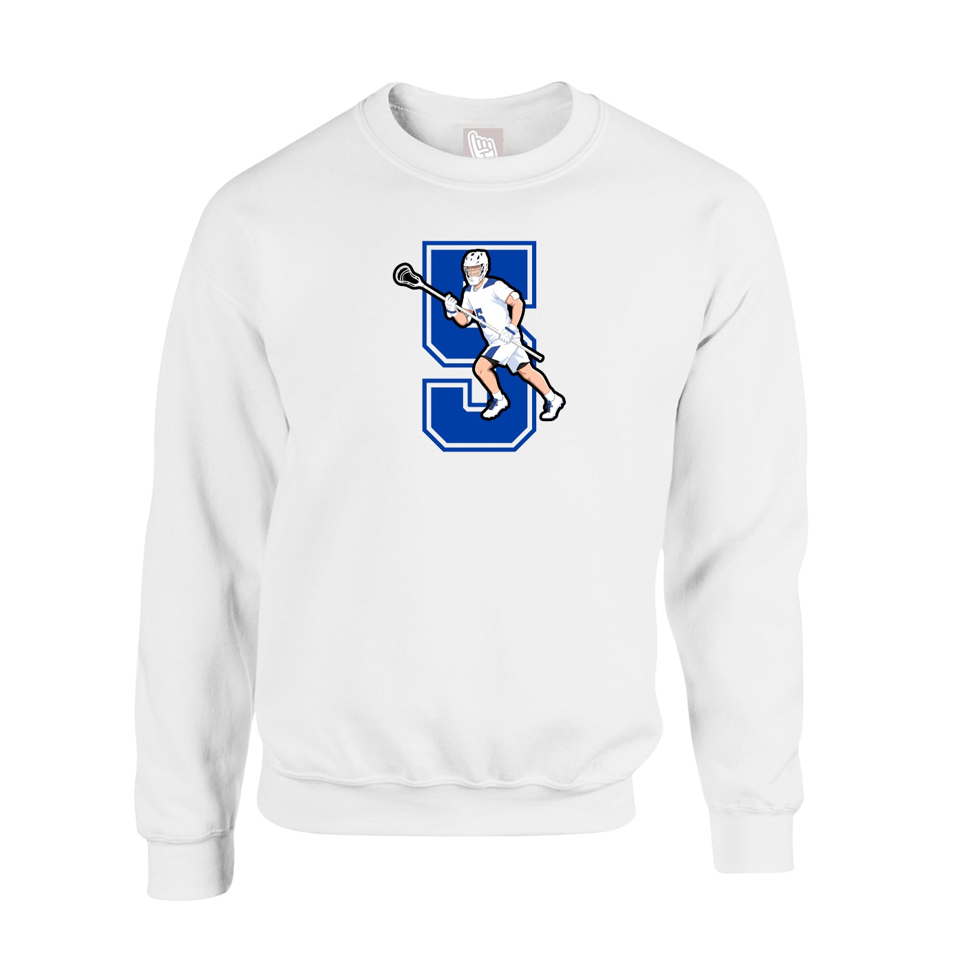 Fleece Crew — Number in White