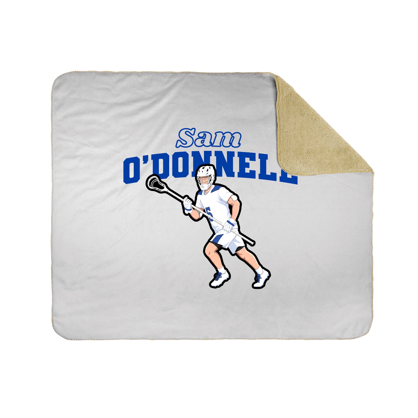 Throw Blanket — Name Arch in White
