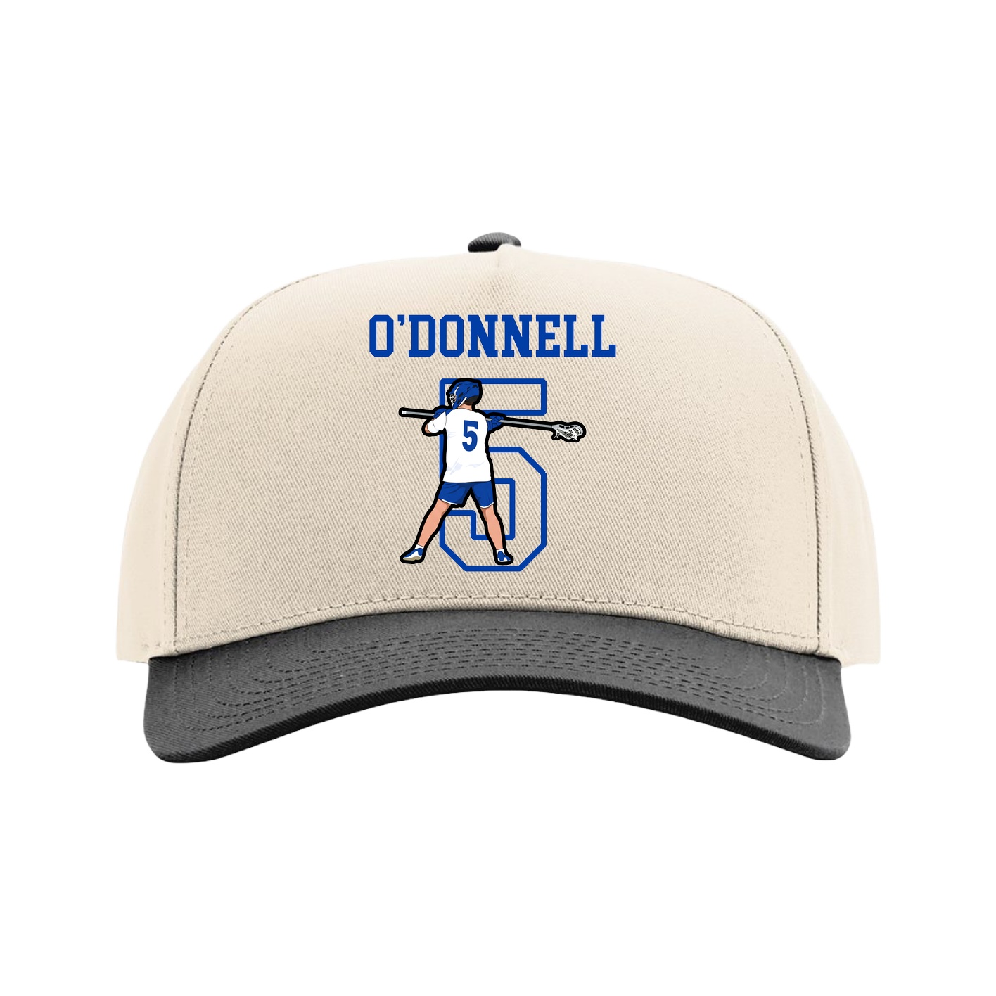 Full Fabric Five-Panel Champ Cap — Shirsey in Cream/Black