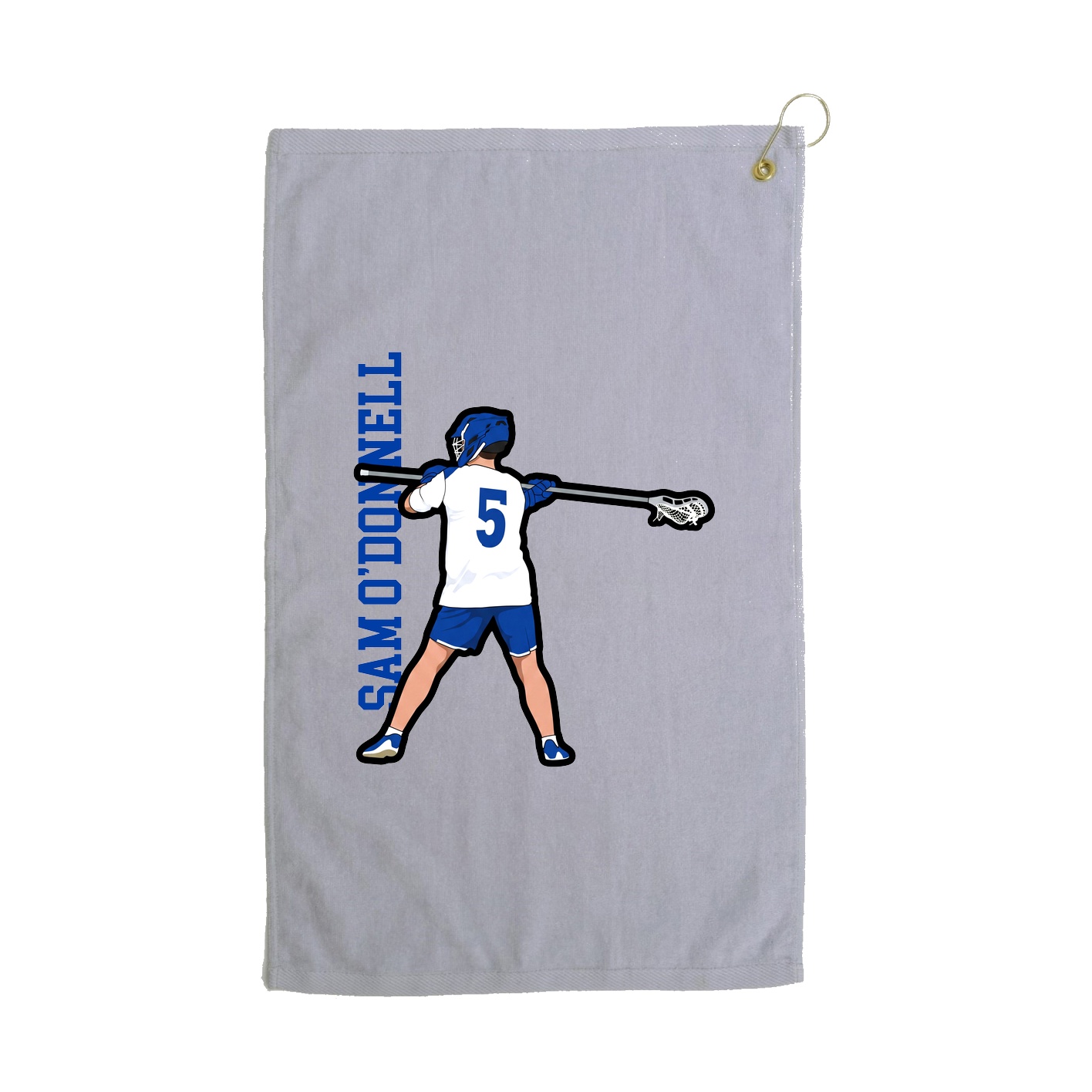 Golf Towel — Name Vertical in Grey
