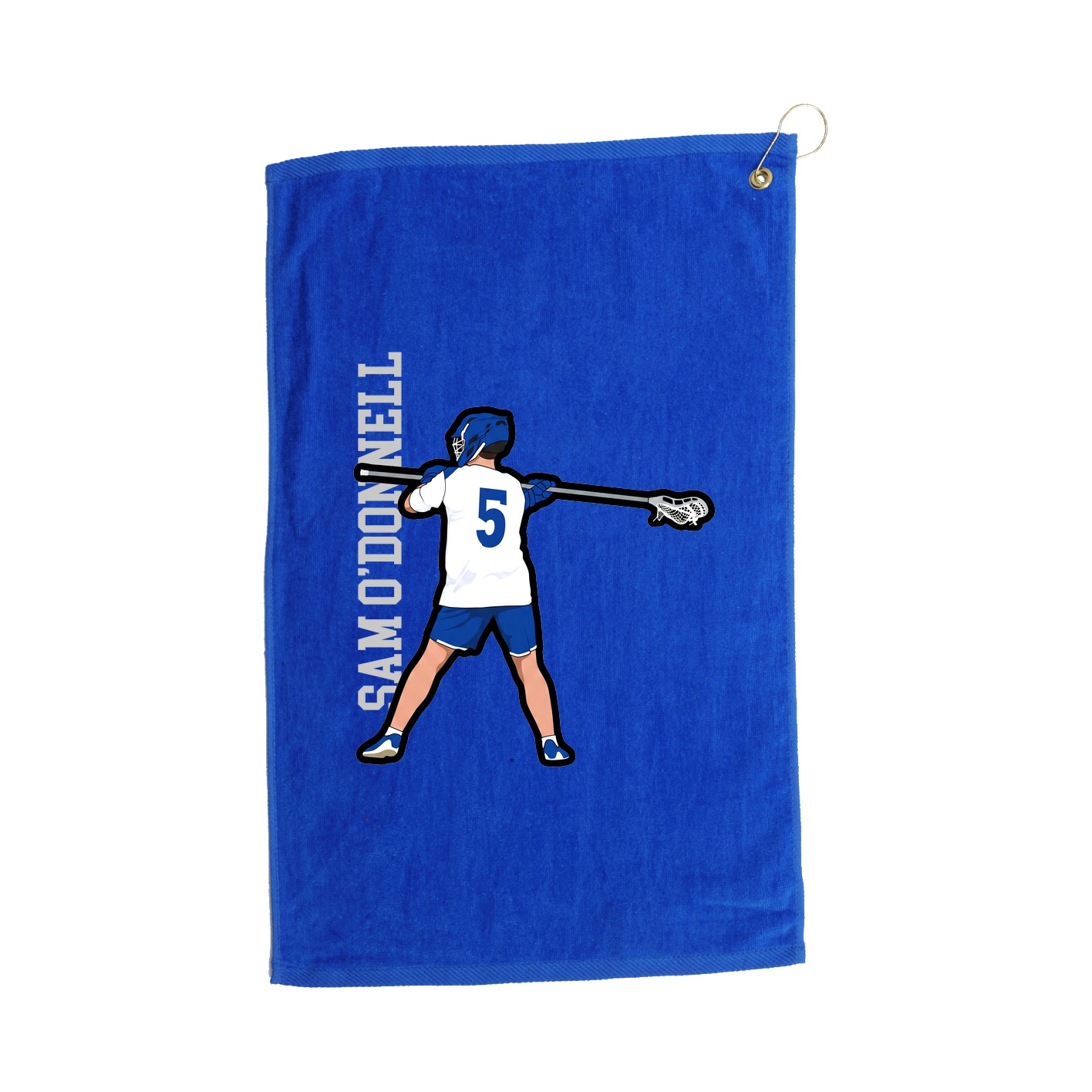 Golf Towel — Name Vertical in Royal