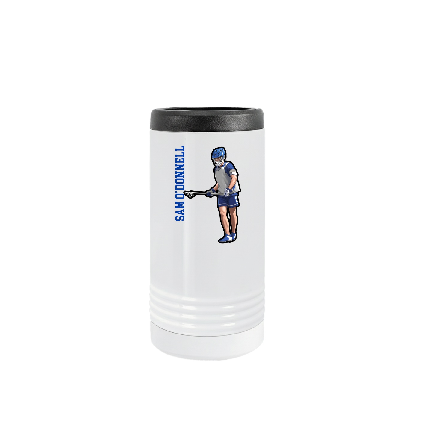 Slim Beverage Holder — Name Vertical in White