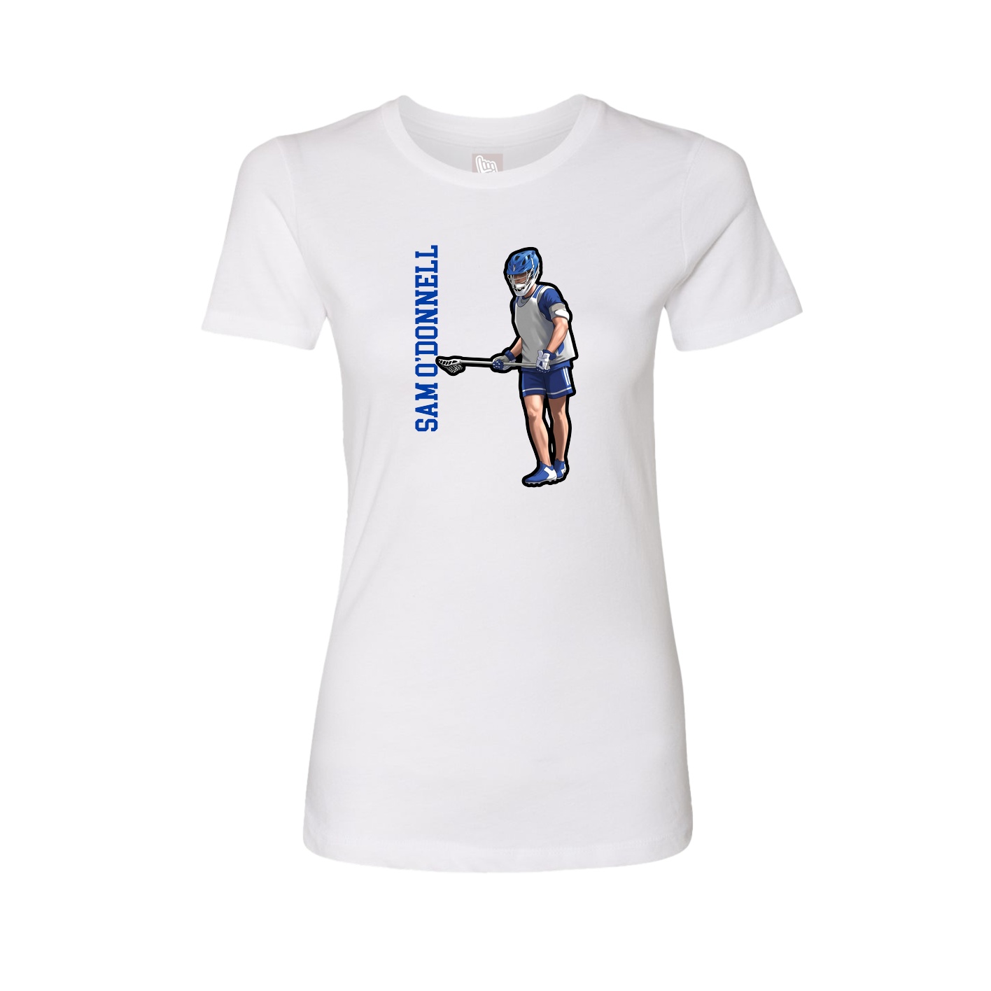 Womens Tee — Name Vertical in White