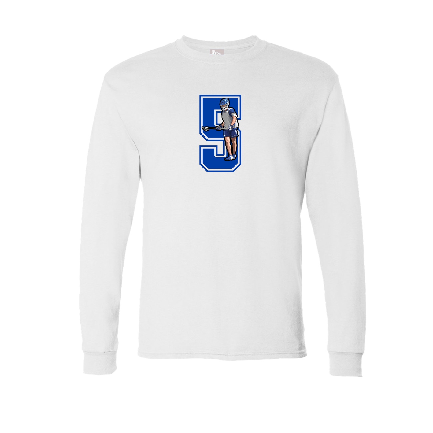Long Sleeve Tee — Number in White