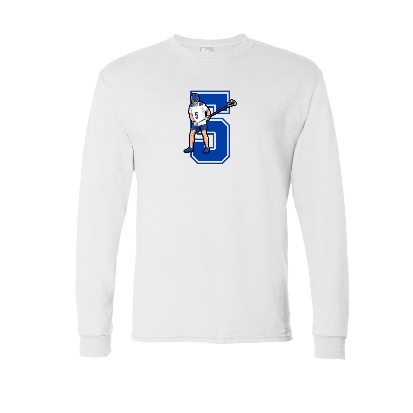Long Sleeve Tee — Number in White