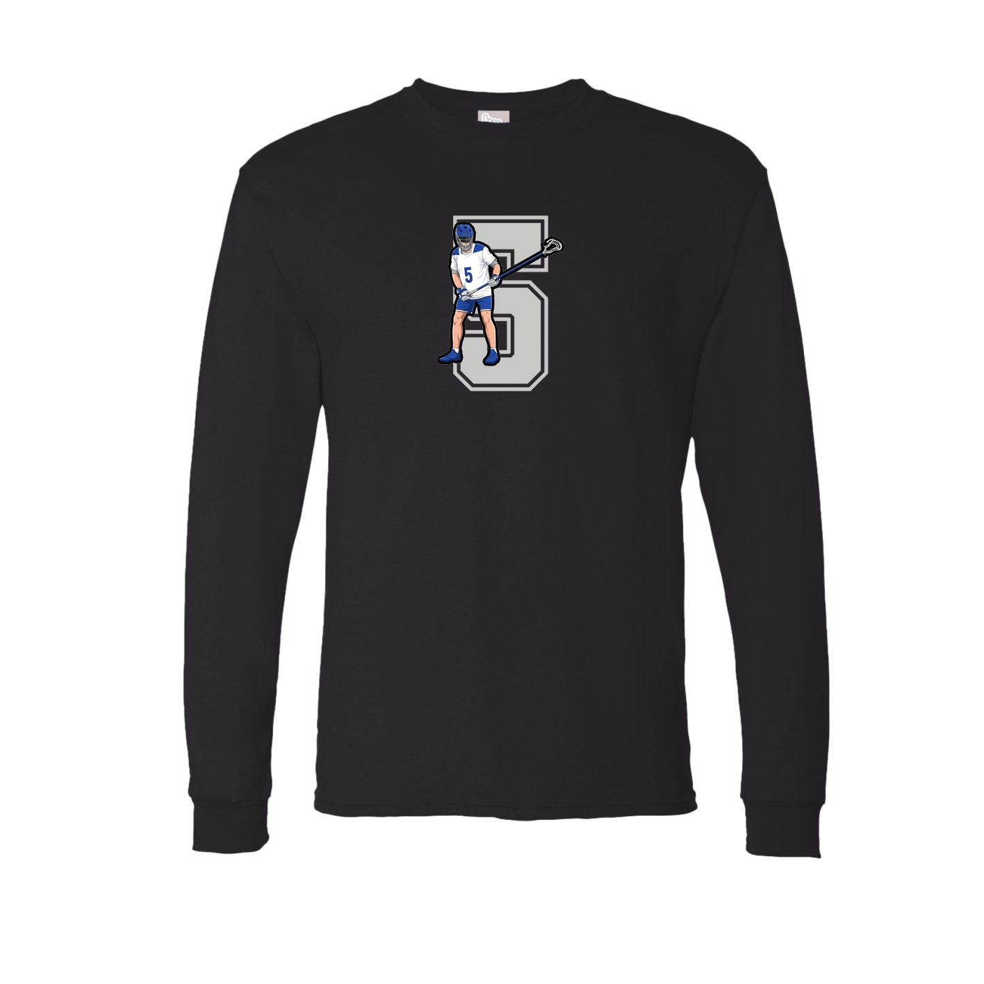 Long Sleeve Tee — Number in Black
