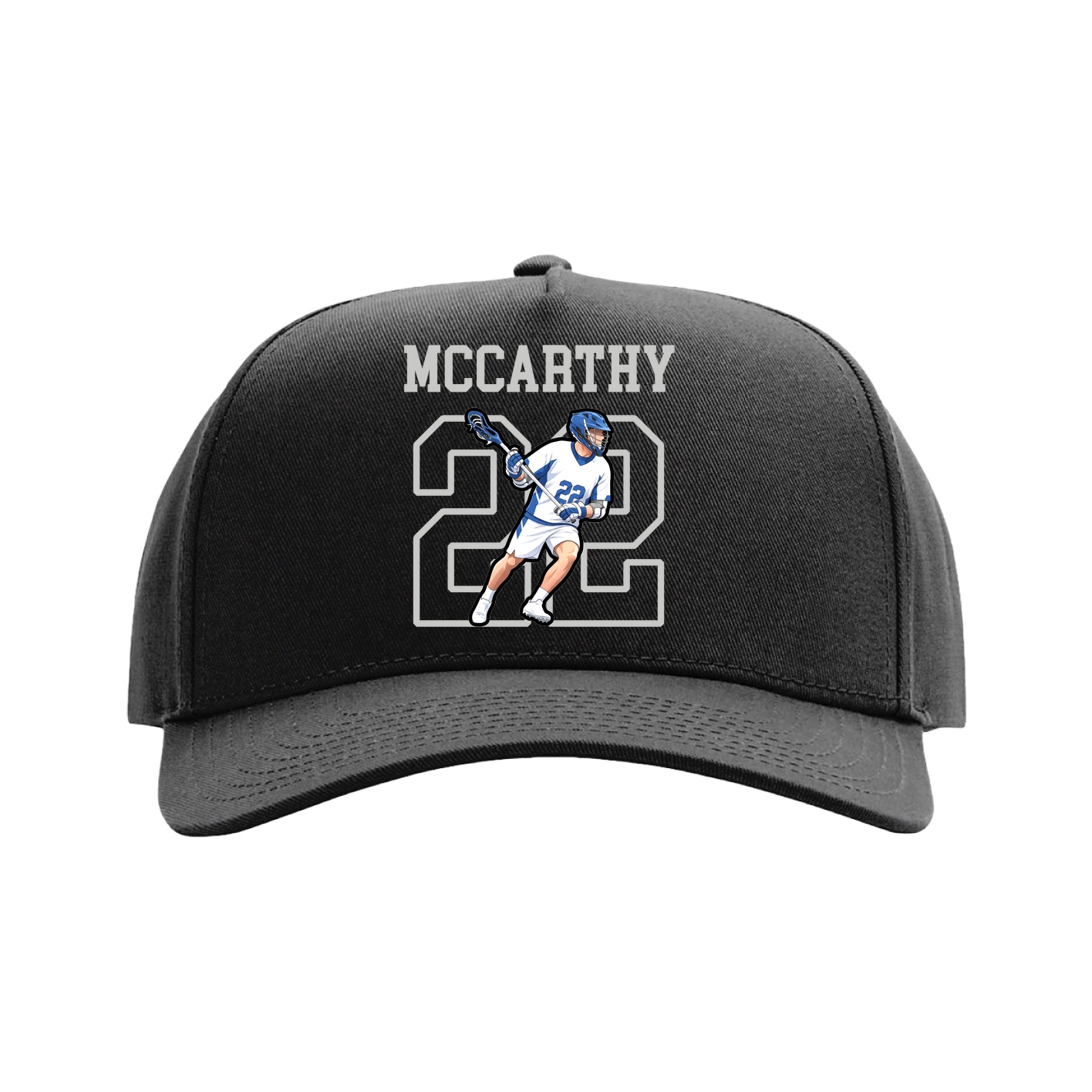 Full Fabric Five-Panel Champ Cap — Shirsey in Black