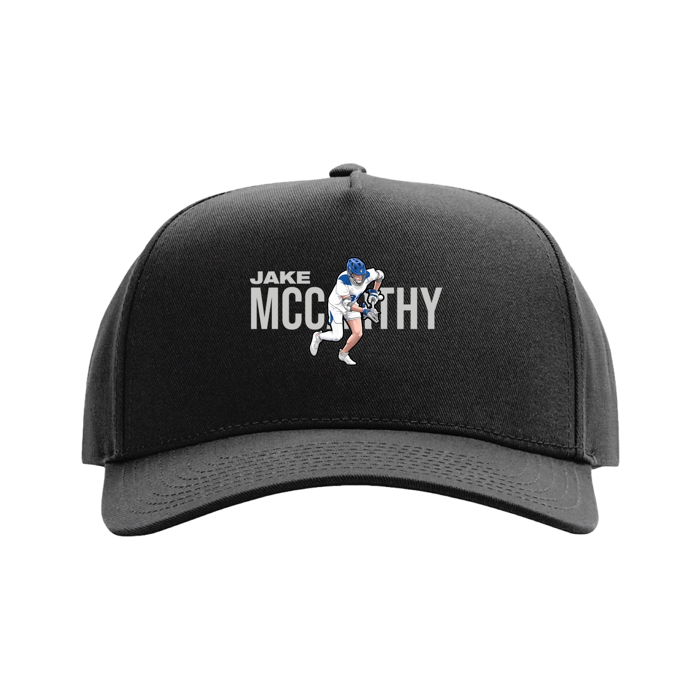 Full Fabric Five-Panel Champ Cap — Player Name in Black