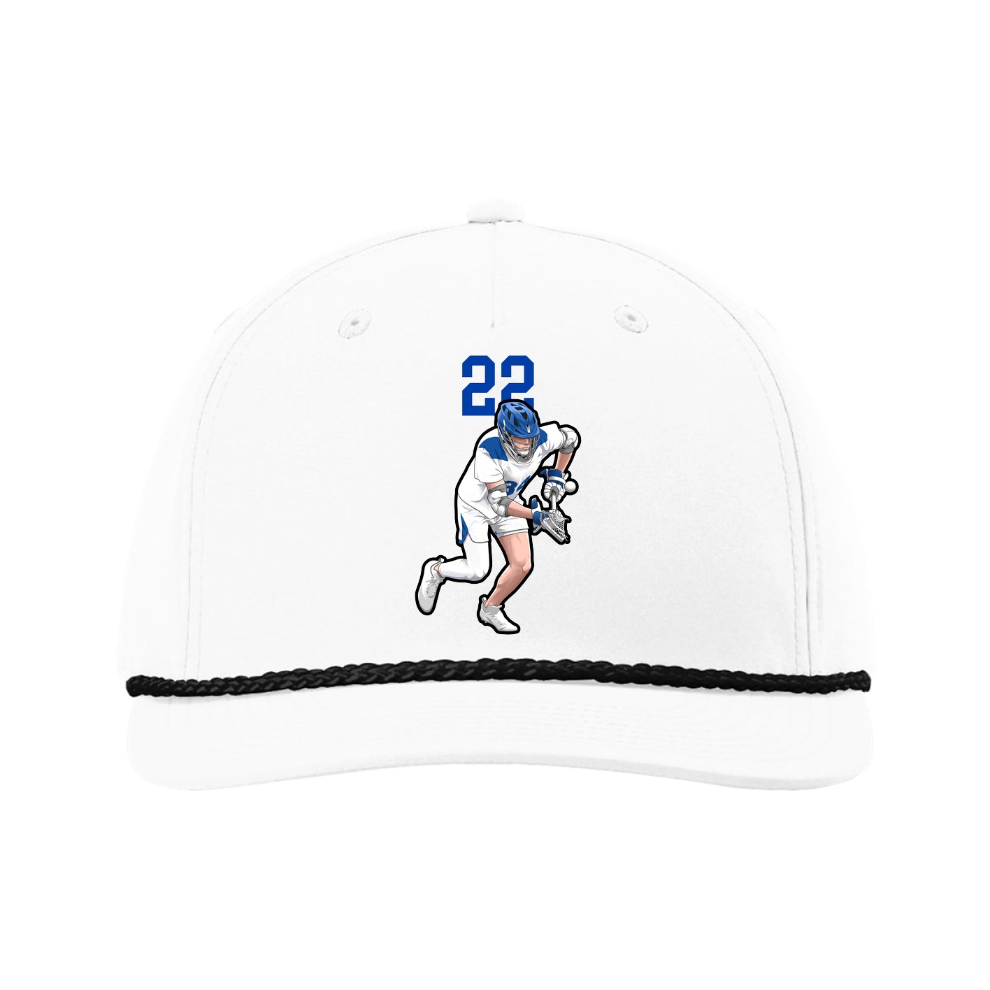 Five-Panel Classic Rope Cap — Number Top in White