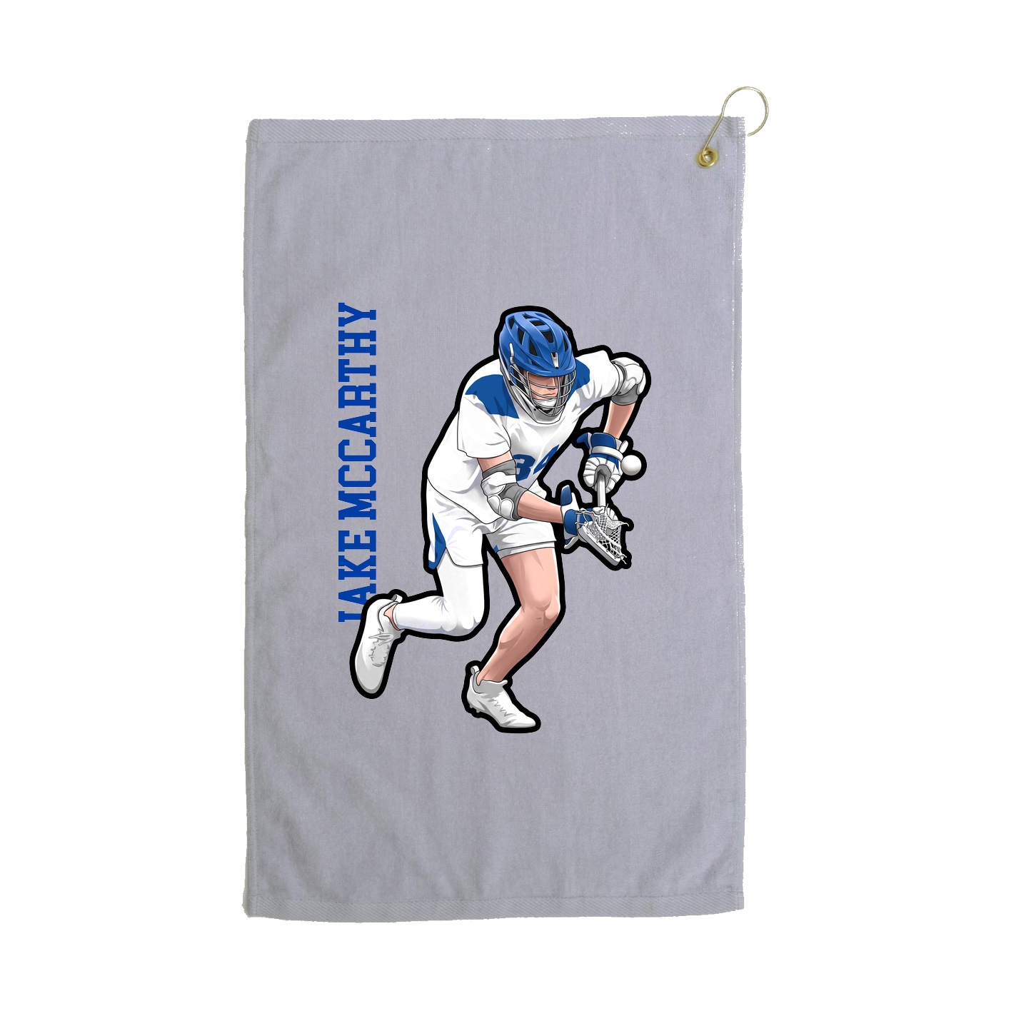 Golf Towel — Name Vertical in Grey