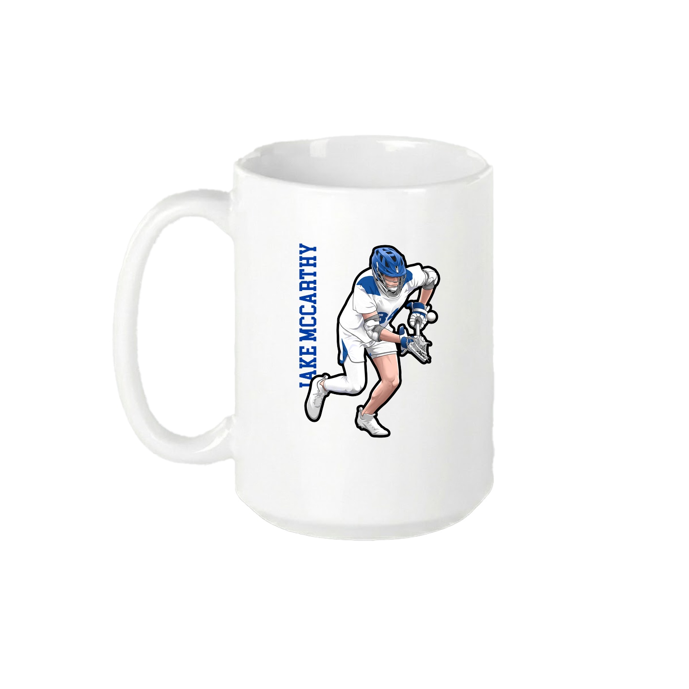 15oz Coffee Mug — Name Vertical in White