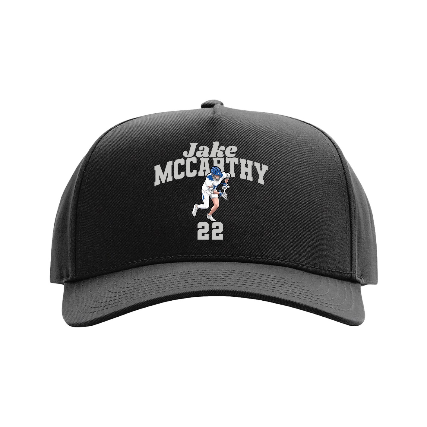 Full Fabric Five-Panel Champ Cap — Signature Arch in Black