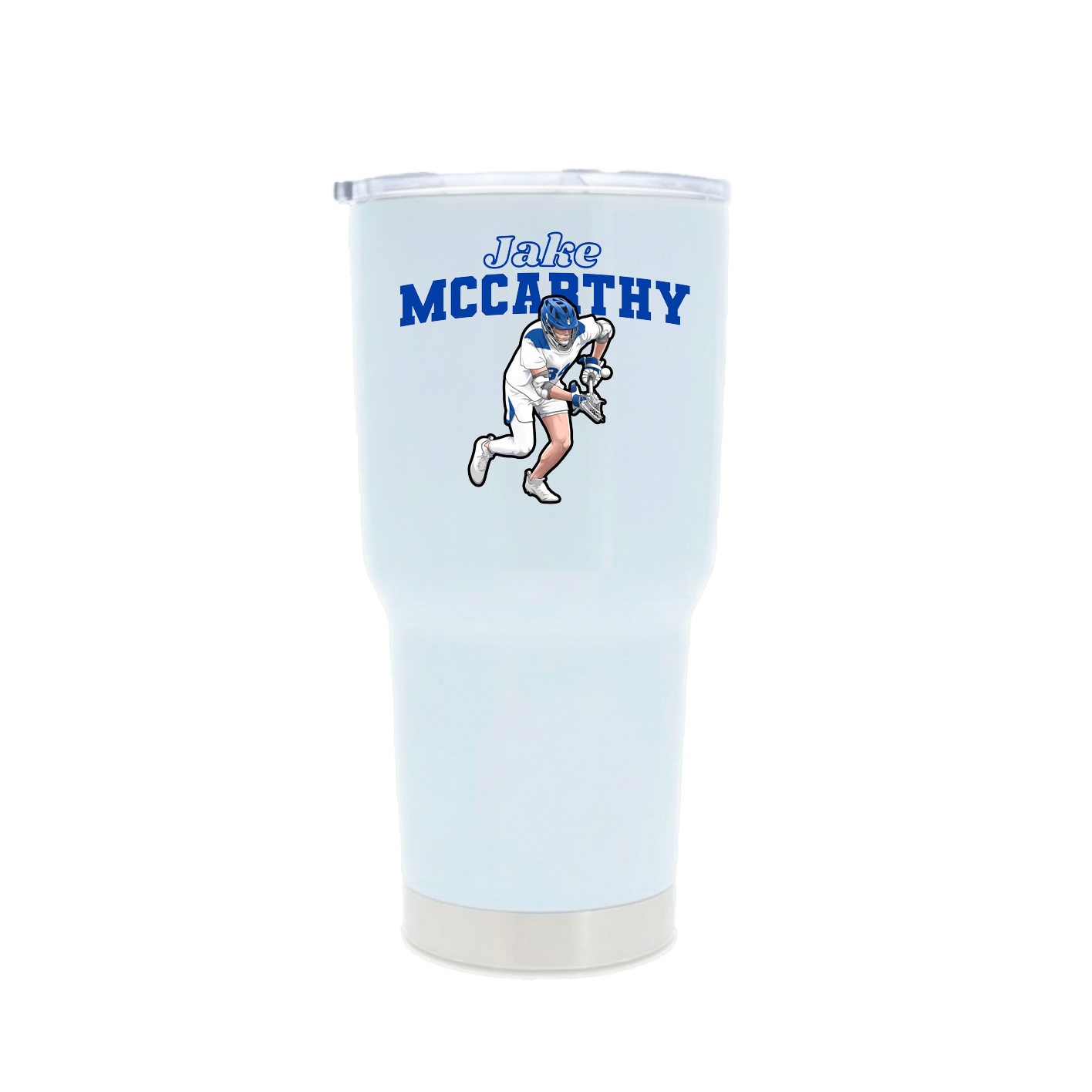 30oz Stainless Steel Tumbler — Name Arch in White