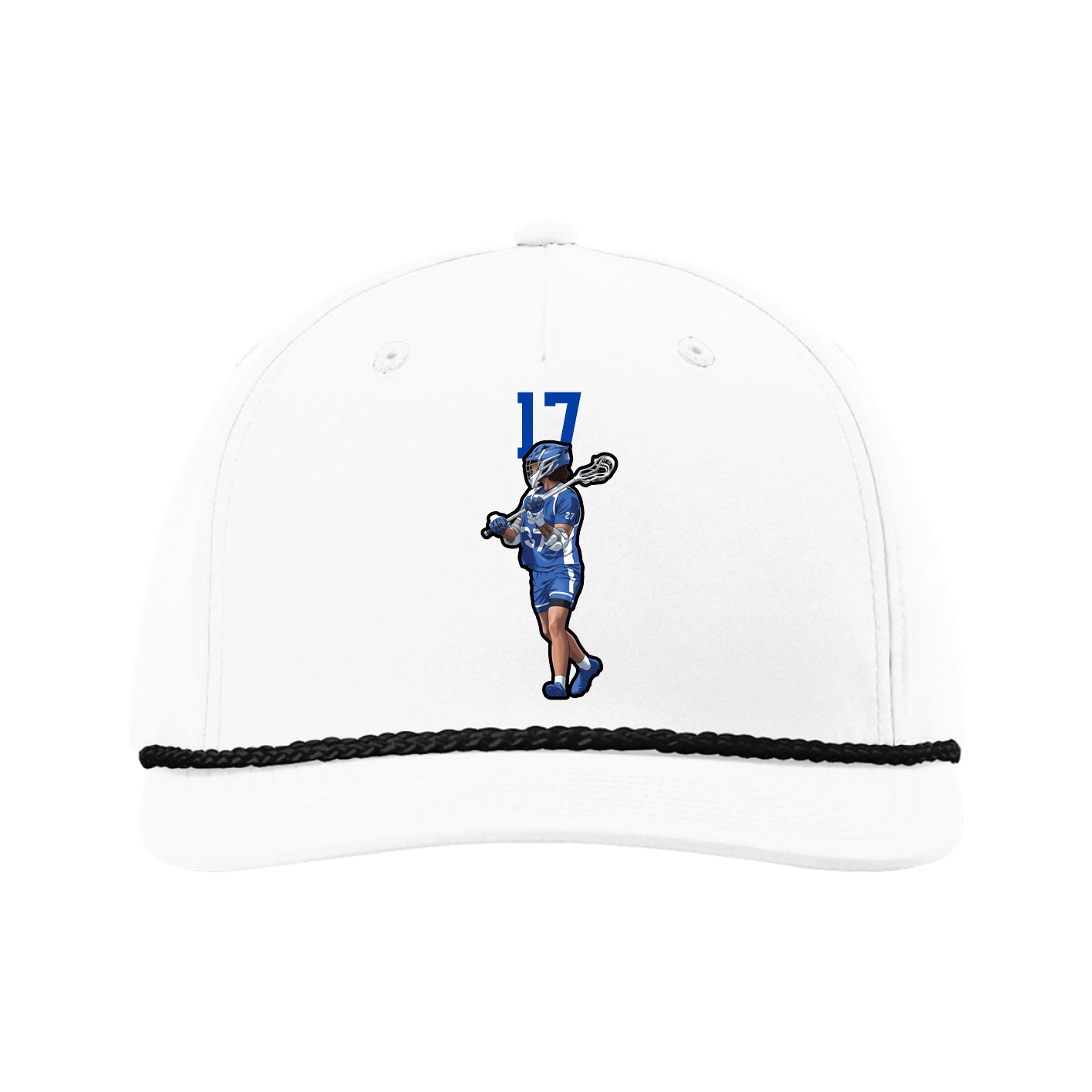 Five-Panel Classic Rope Cap — Number Top in White