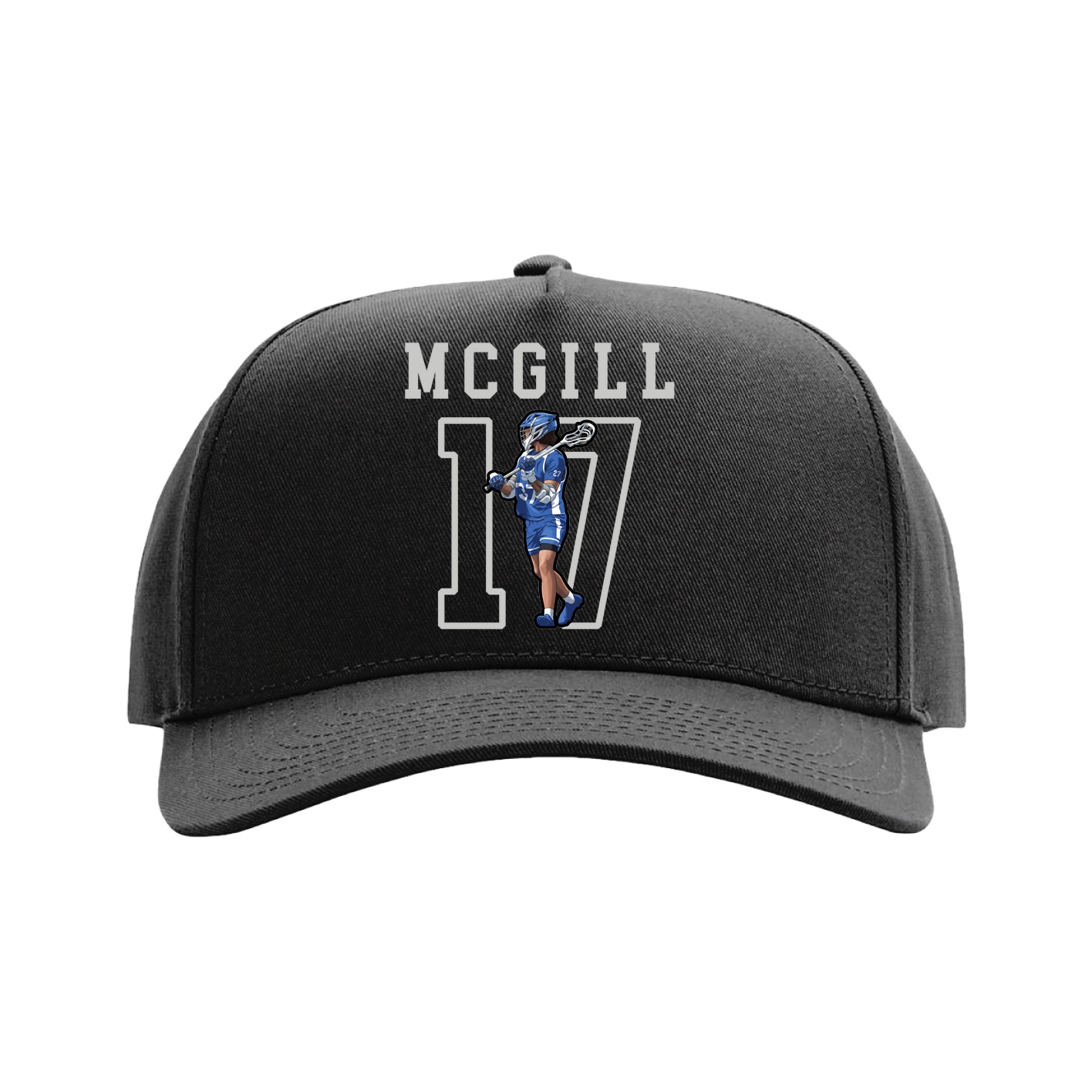 Full Fabric Five-Panel Champ Cap — Shirsey in Black