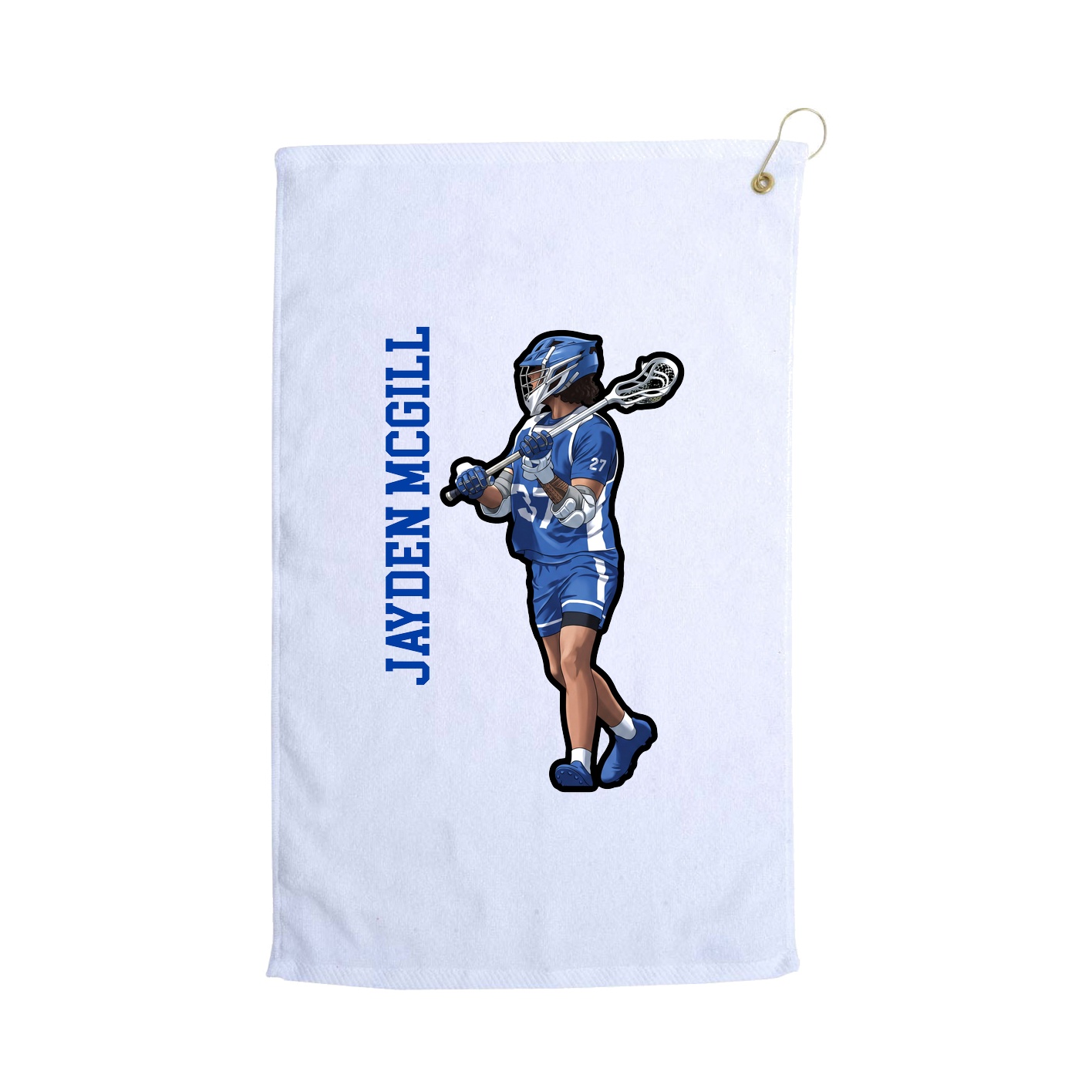 Golf Towel — Name Vertical in White