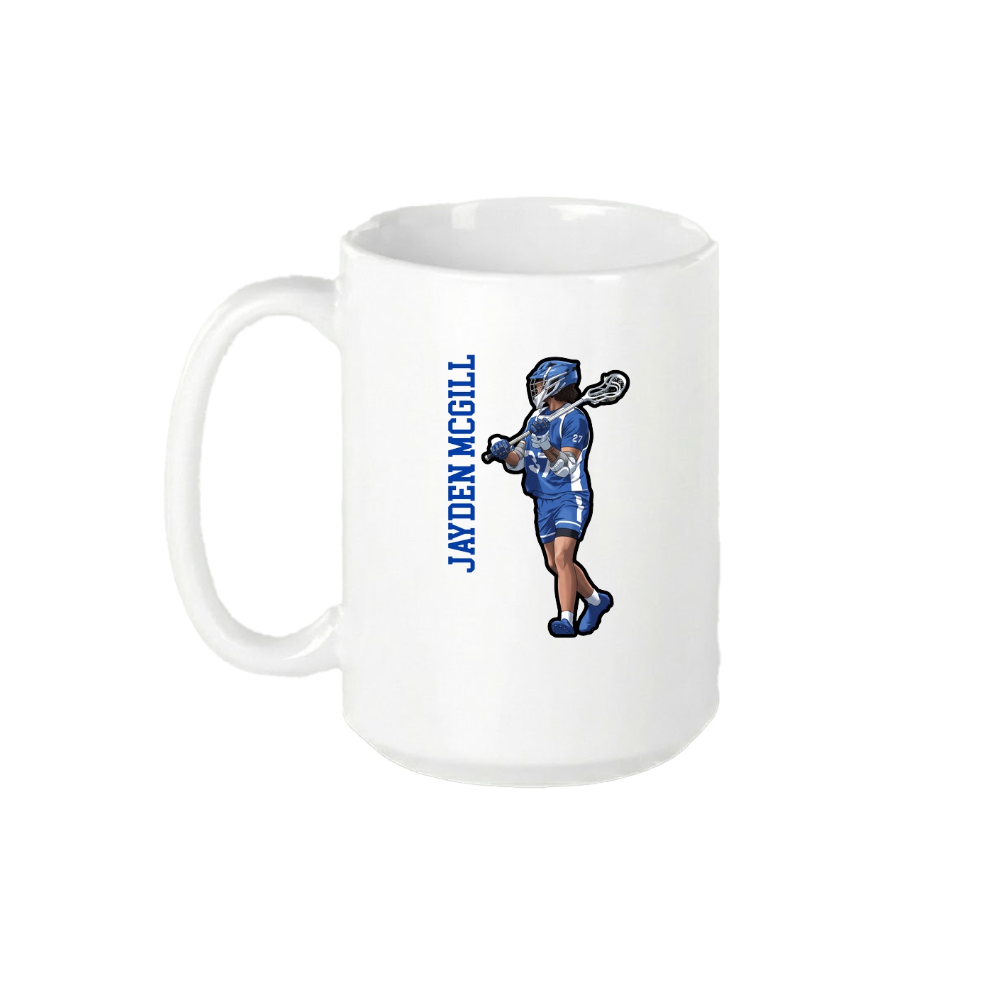 15oz Coffee Mug — Name Vertical in White
