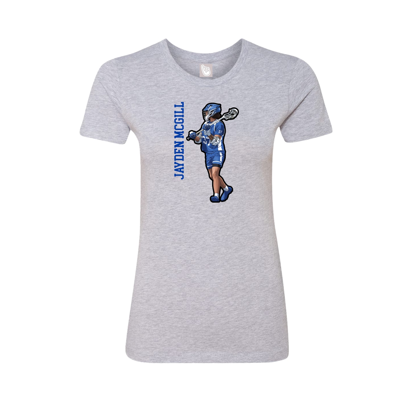 Fitted Women's Tee — Name Vertical in Grey