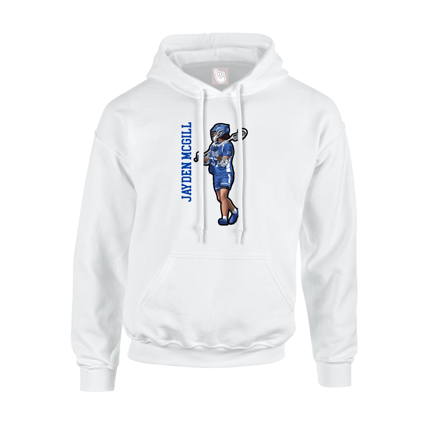 Hoodie — Name Vertical in White
