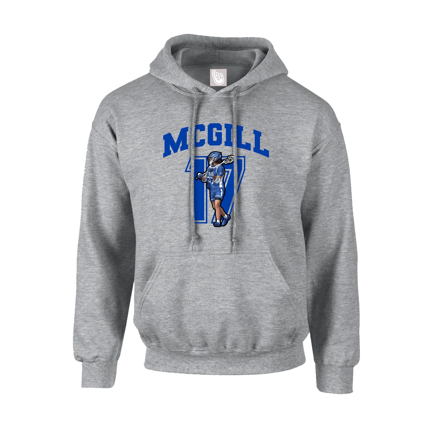 Youth Hoodie — Number in Grey