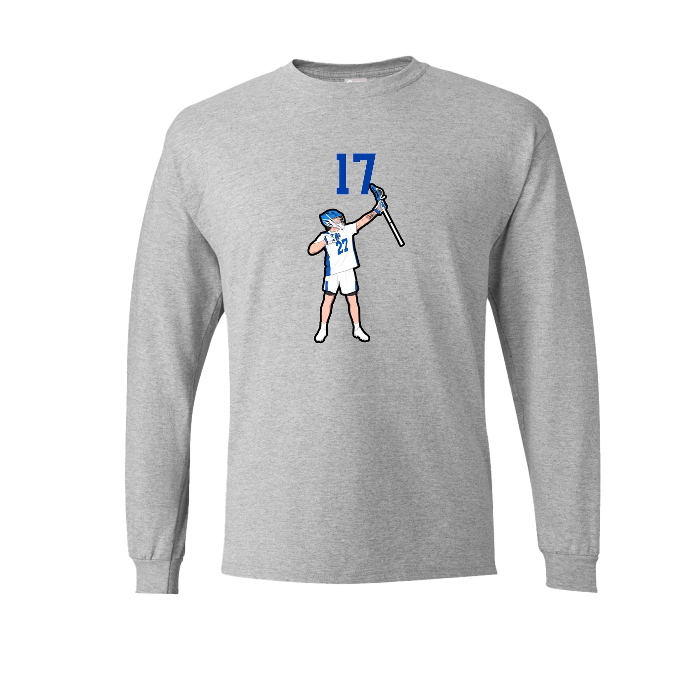 Long Sleeve Tee — Number Top in Grey