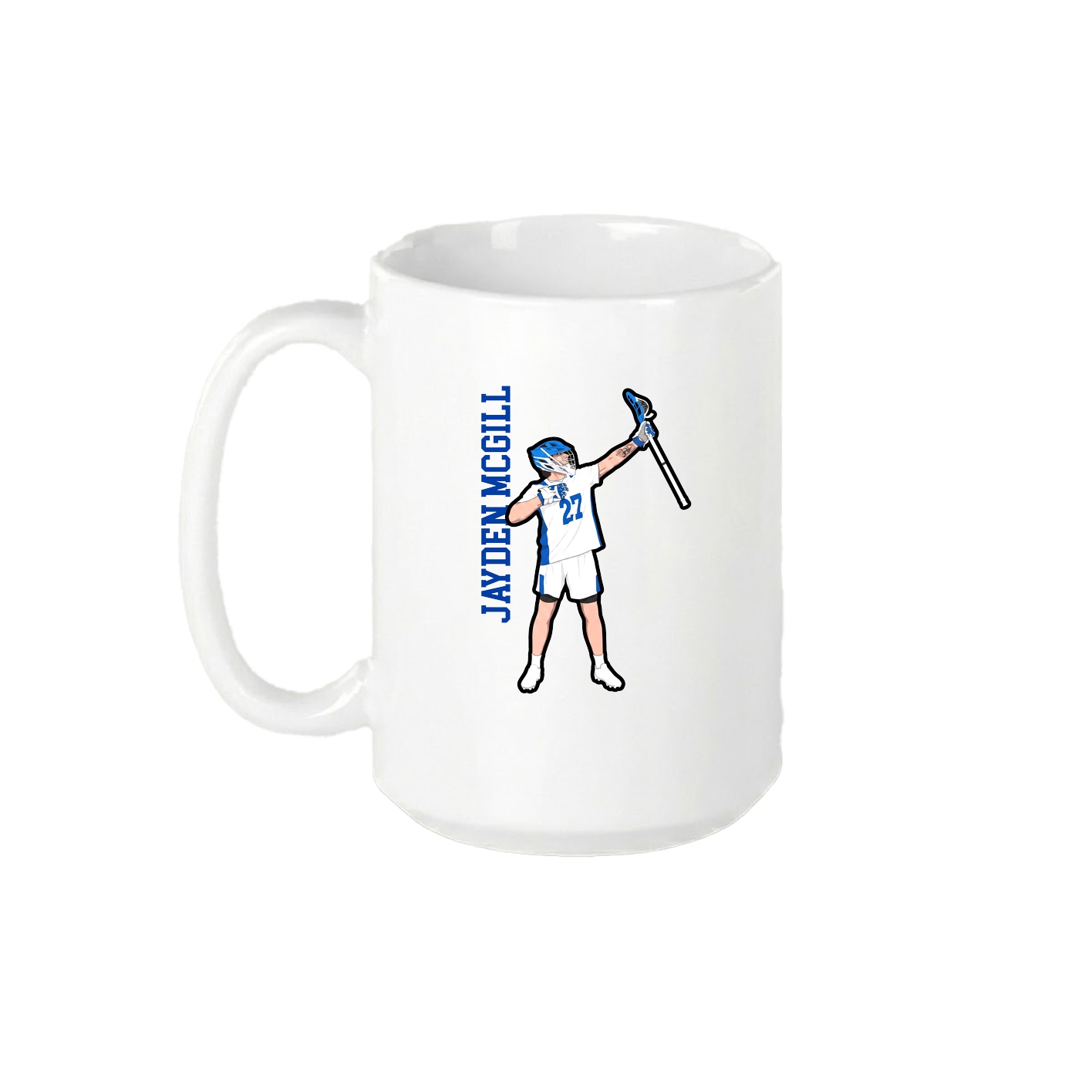 15oz Coffee Mug — Name Vertical in White