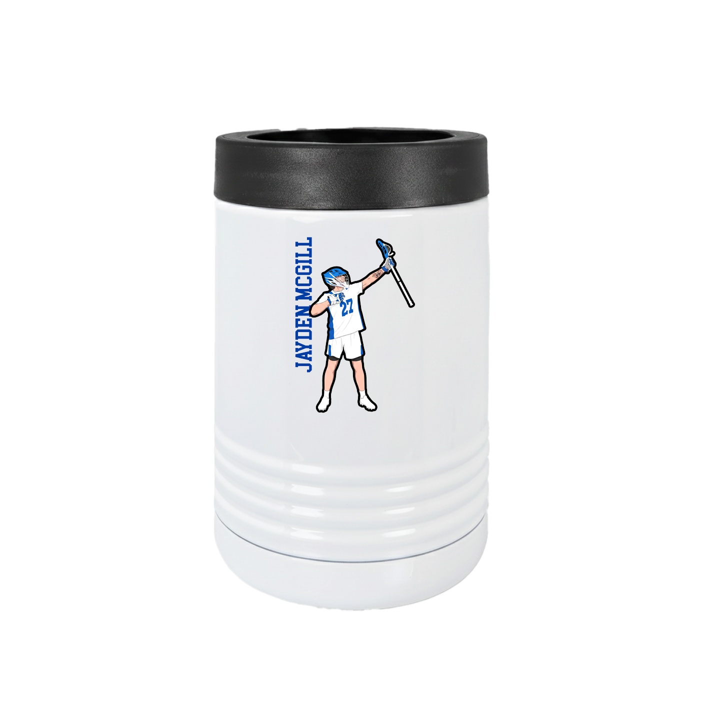 Beverage Holder — Name Vertical in White