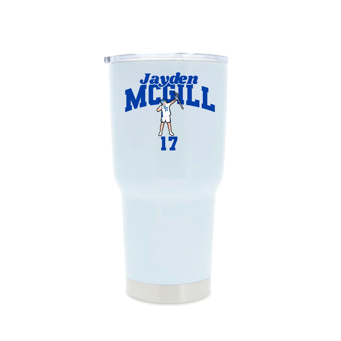 30oz Stainless Steel Tumbler — Signature Arch in White