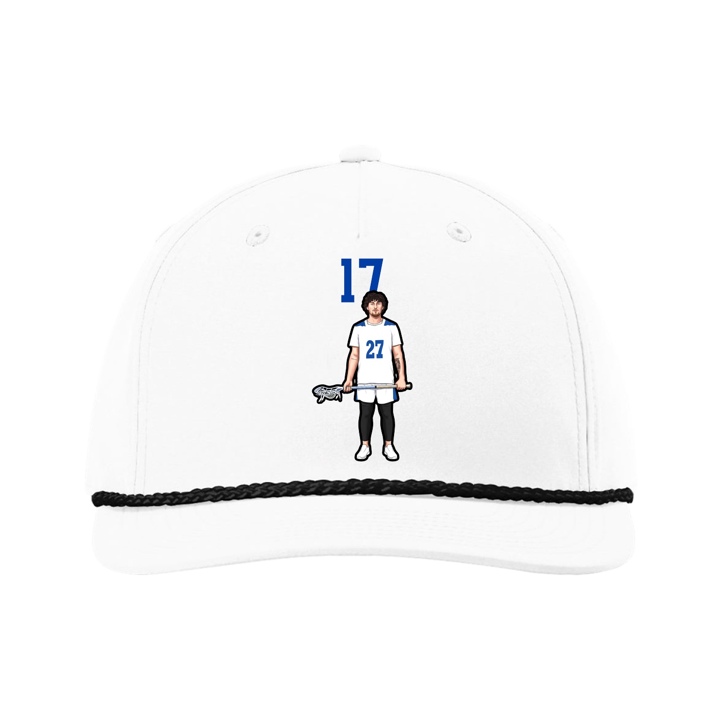 Five-Panel Classic Rope Cap — Number Top in White