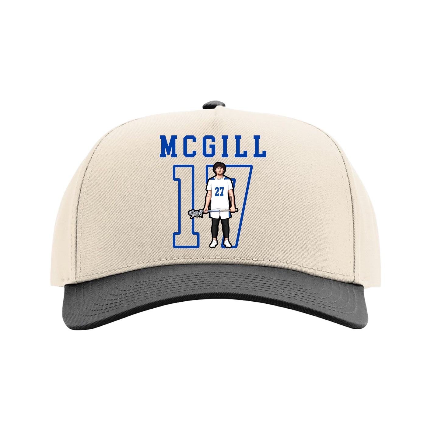 Full Fabric Five-Panel Champ Cap — Shirsey in Cream/Black