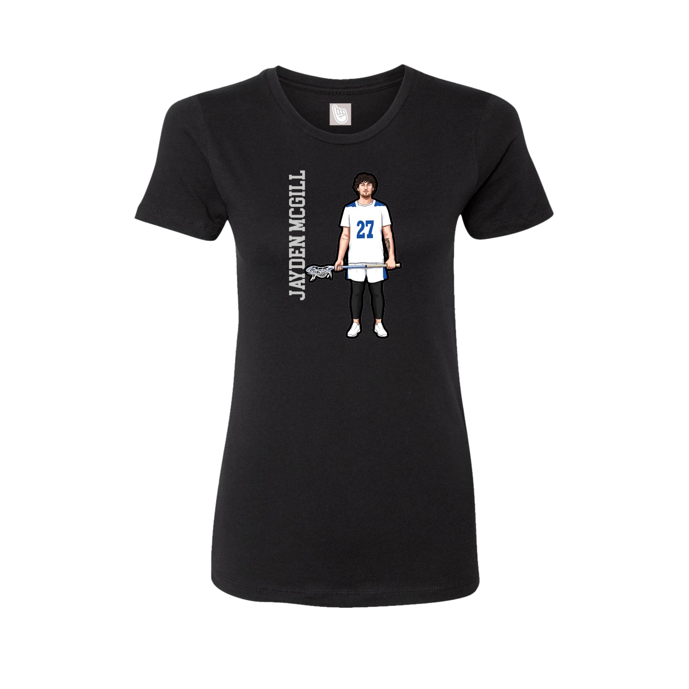 Womens Tee — Name Vertical in Black