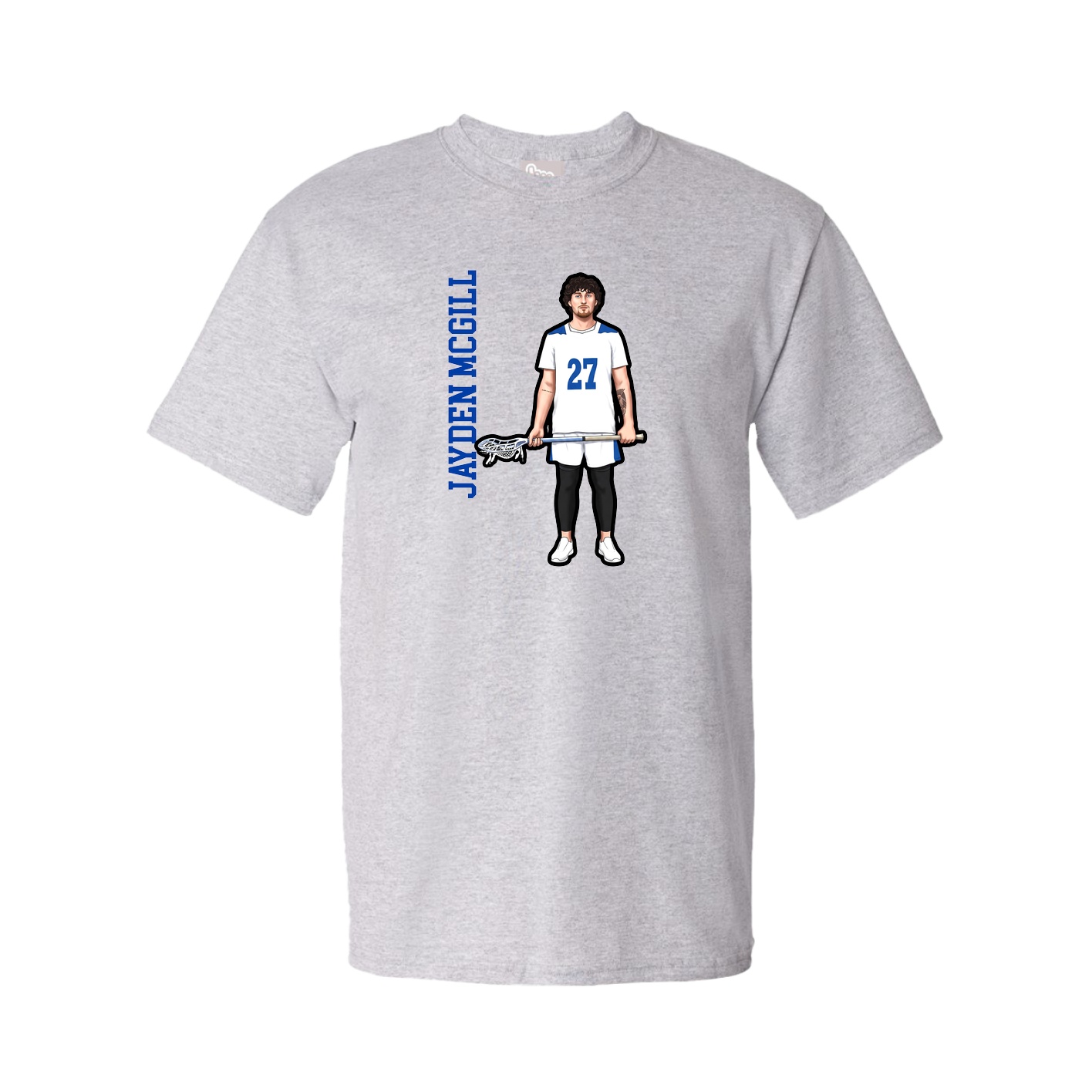 Youth Tee — Name Vertical in Grey