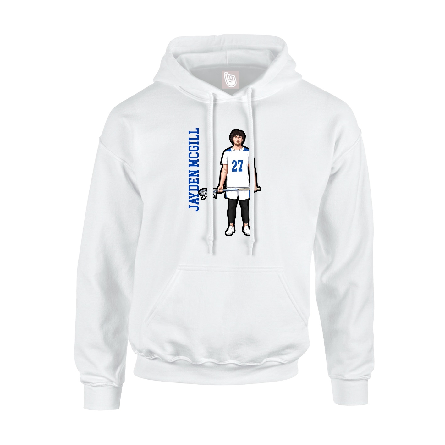 Youth Hoodie — Name Vertical in White
