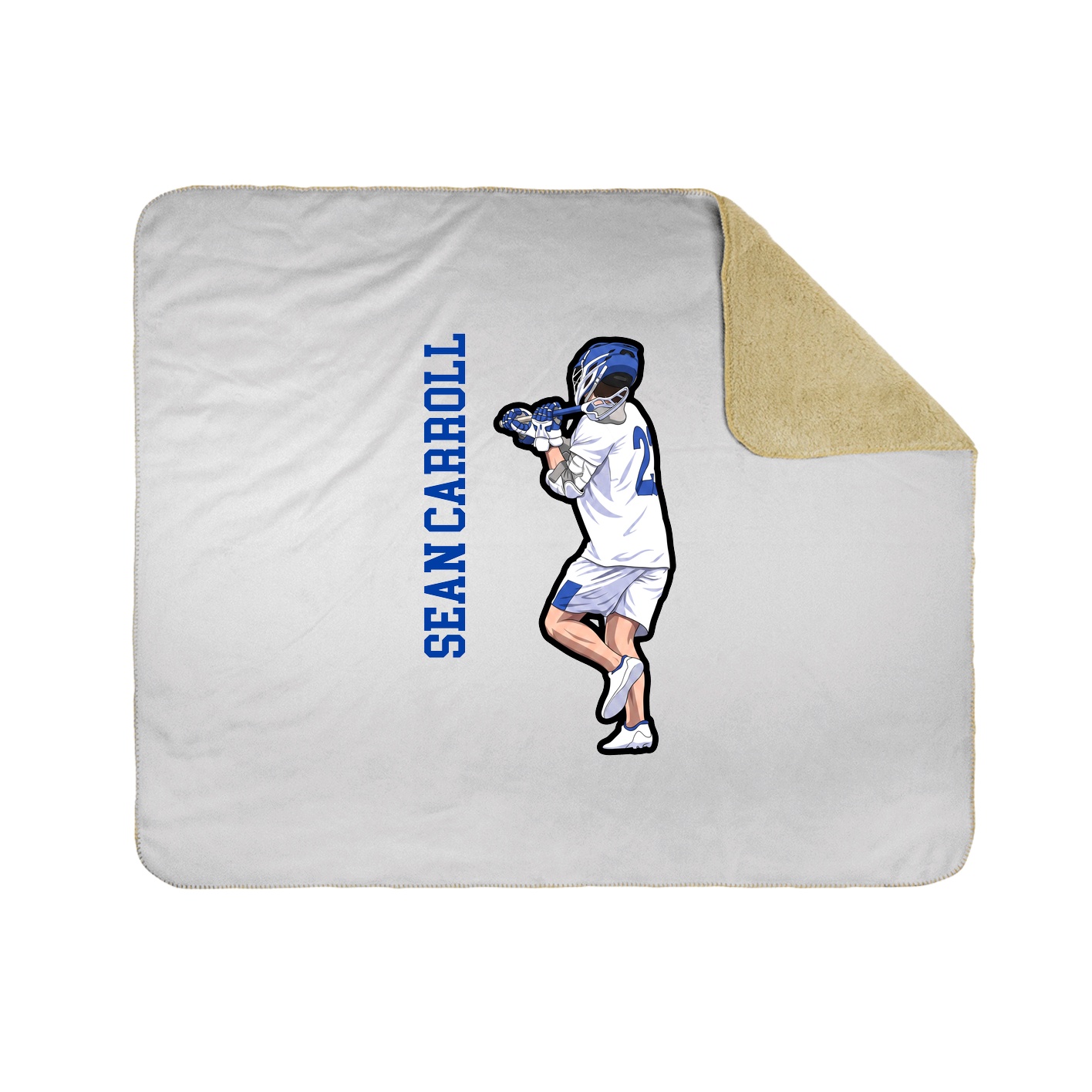 Throw Blanket — Name Vertical in White