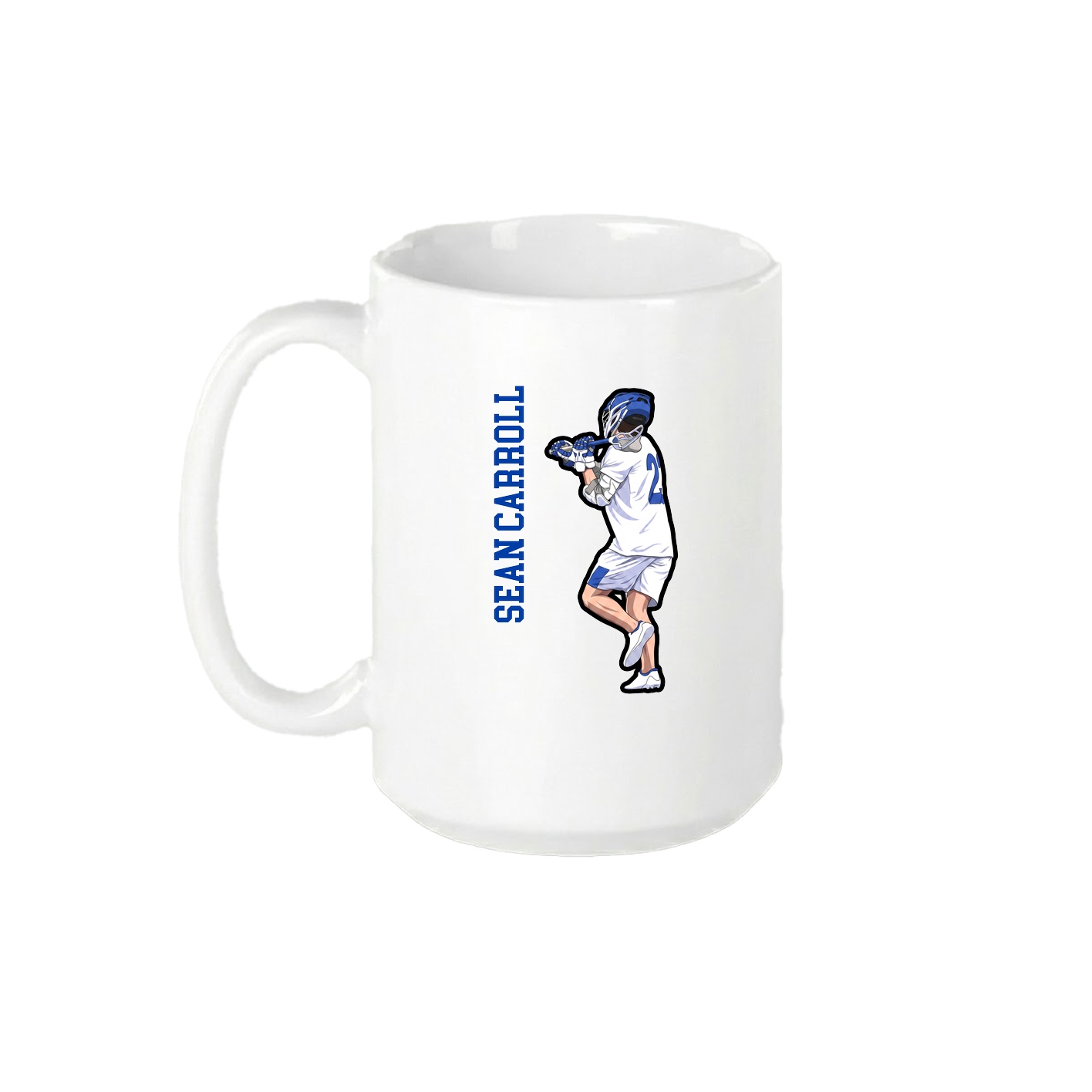 15oz Coffee Mug — Name Vertical in White