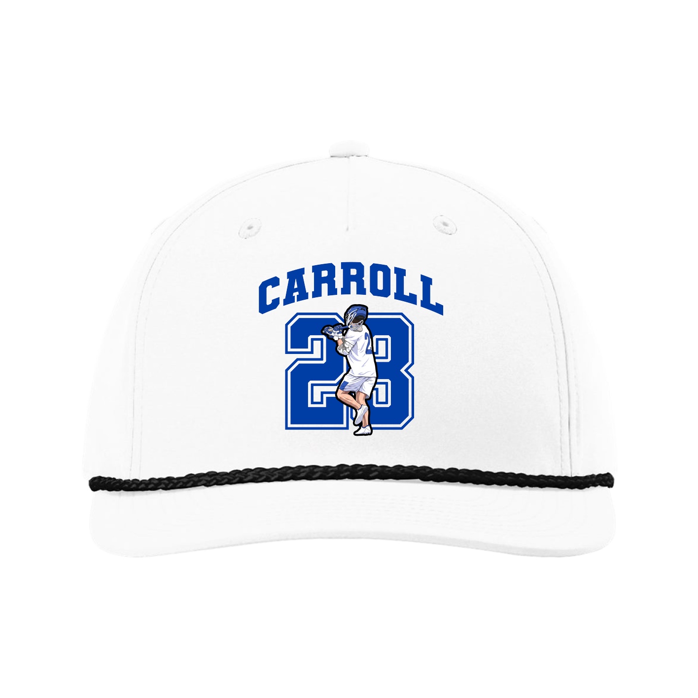 Five-Panel Classic Rope Cap — Number in White