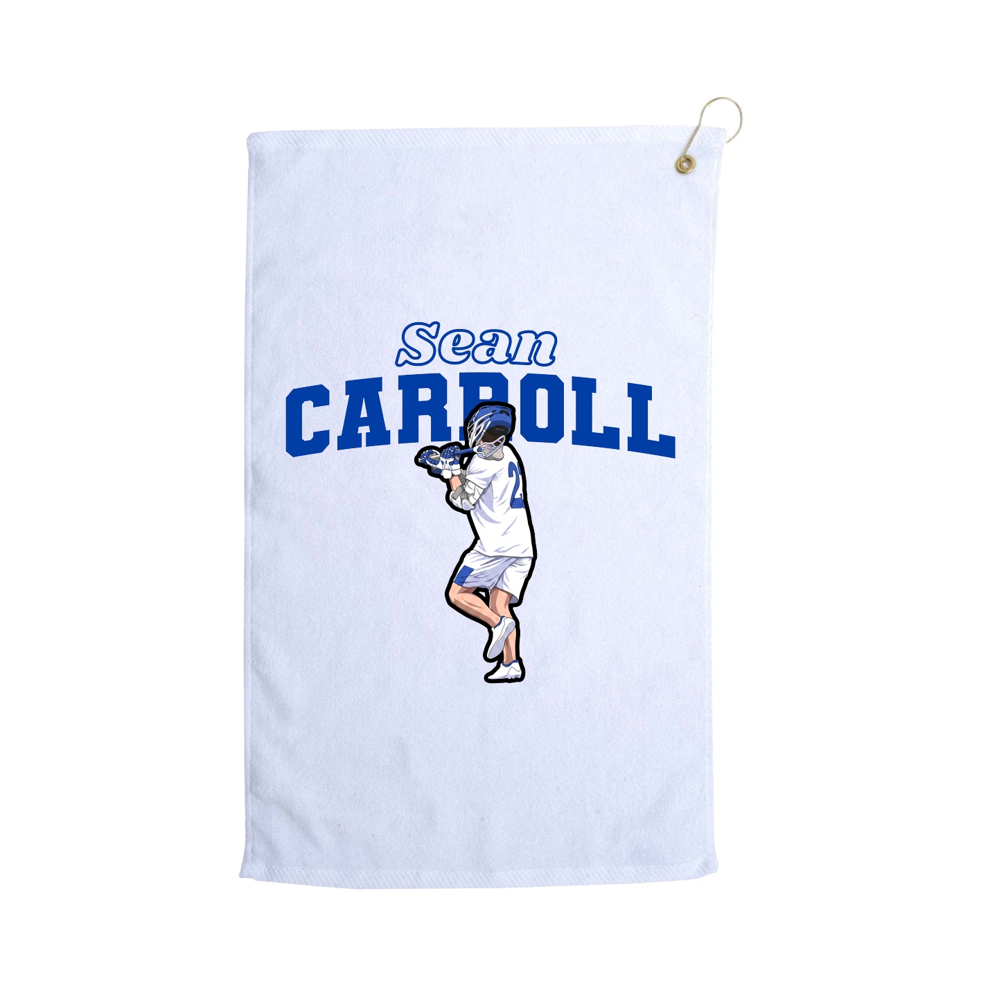 Golf Towel — Name Arch in White