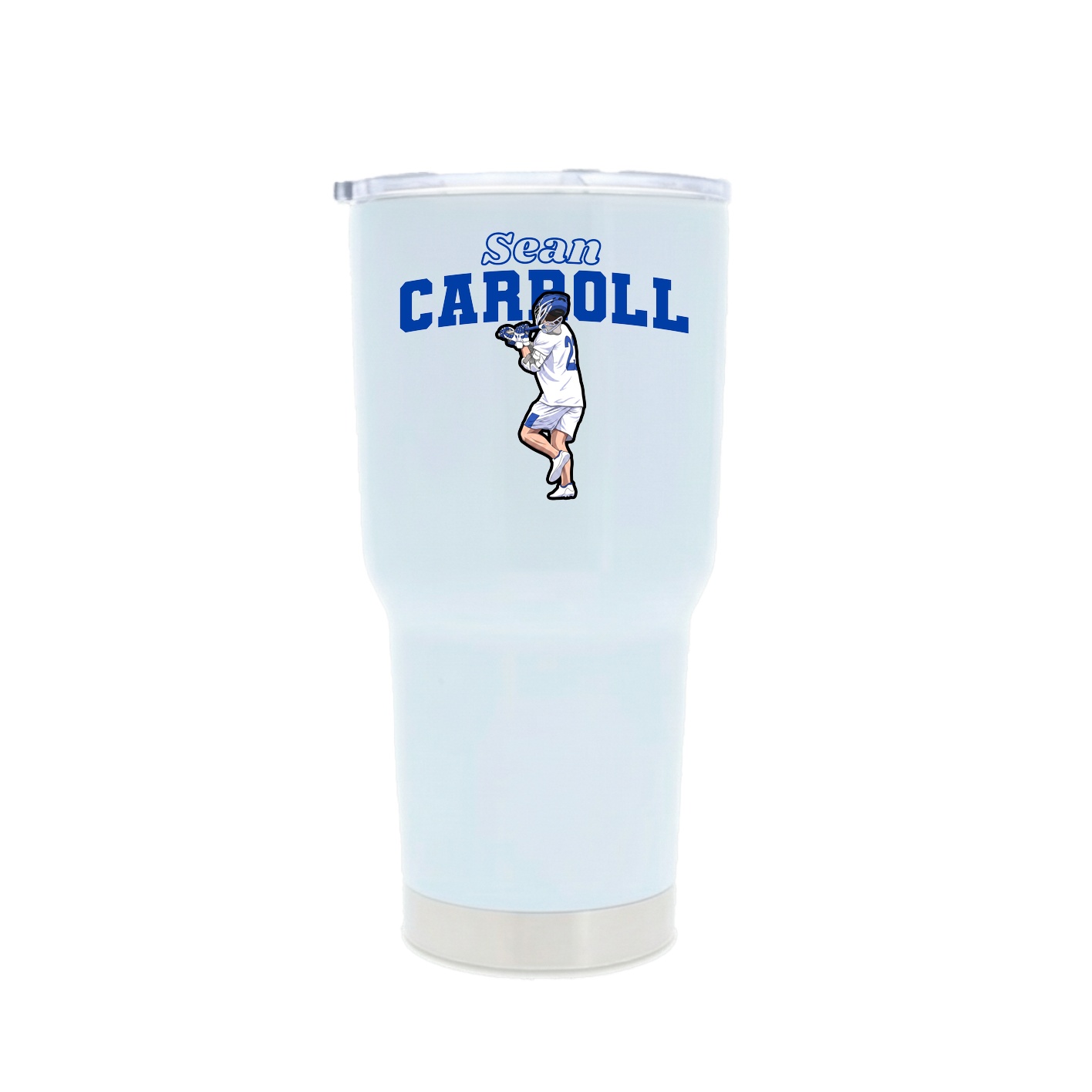 30oz Stainless Steel Tumbler — Name Arch in White