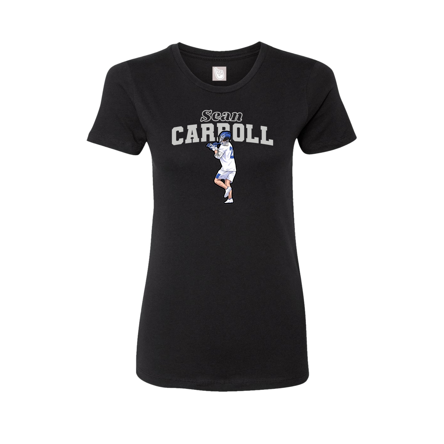 Fitted Women's Tee — Name Arch in Black