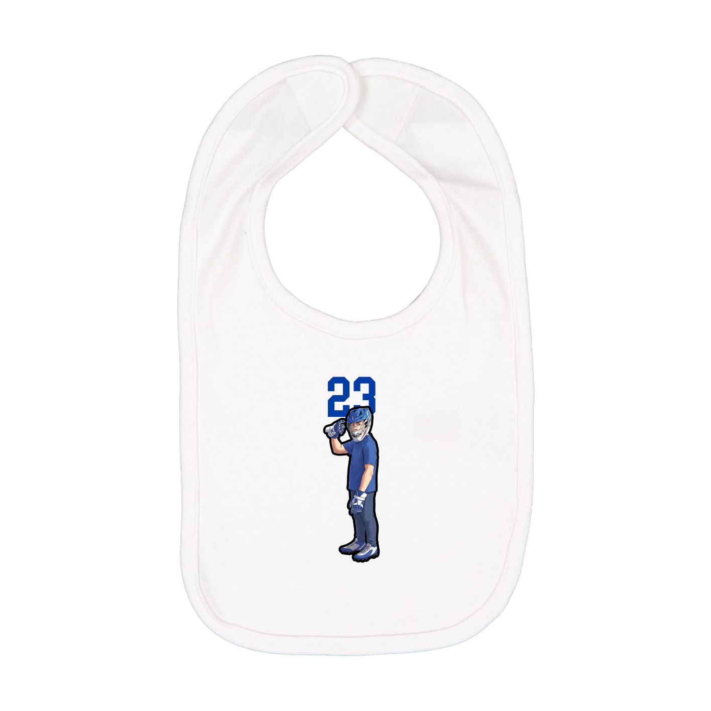 Infant Bib — Number Top in White
