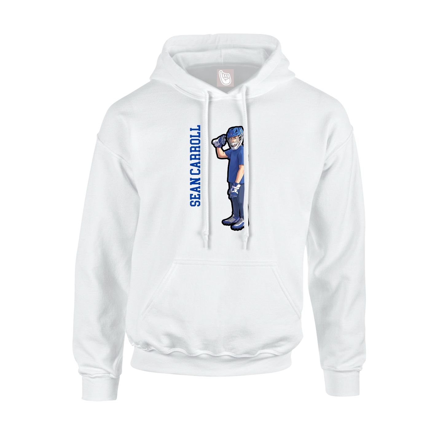 Hoodie — Name Vertical in White