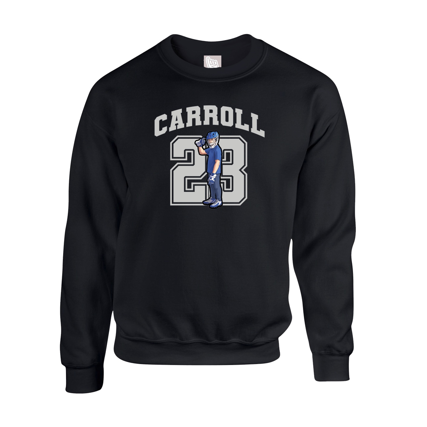 Fleece Crew — Number in Black