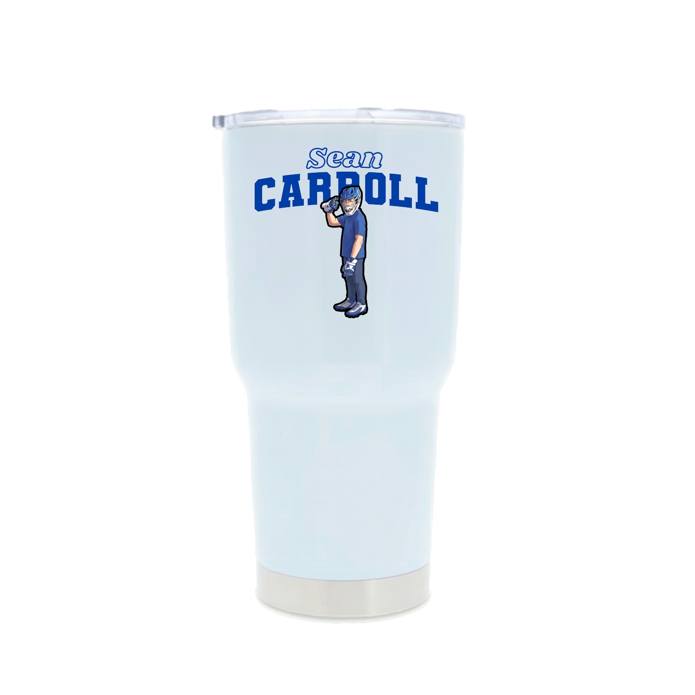30oz Stainless Steel Tumbler — Name Arch in White