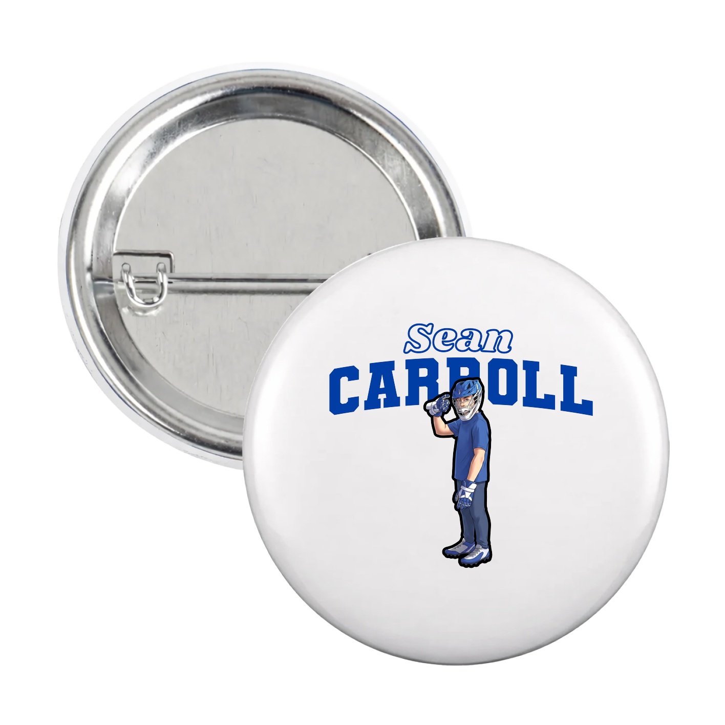 Game Day Button — Name Arch in White