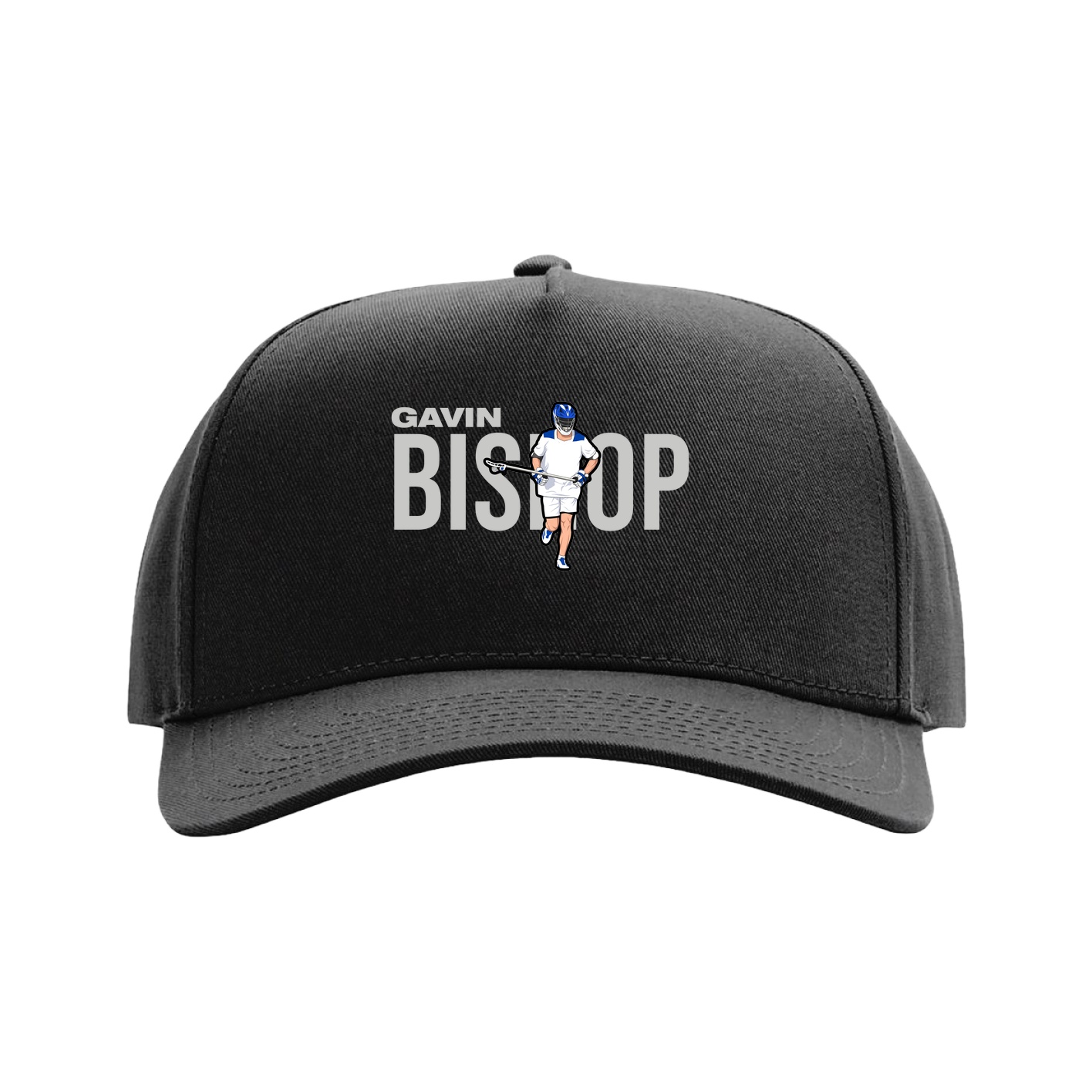 Full Fabric Five-Panel Champ Cap — Player Name in Black