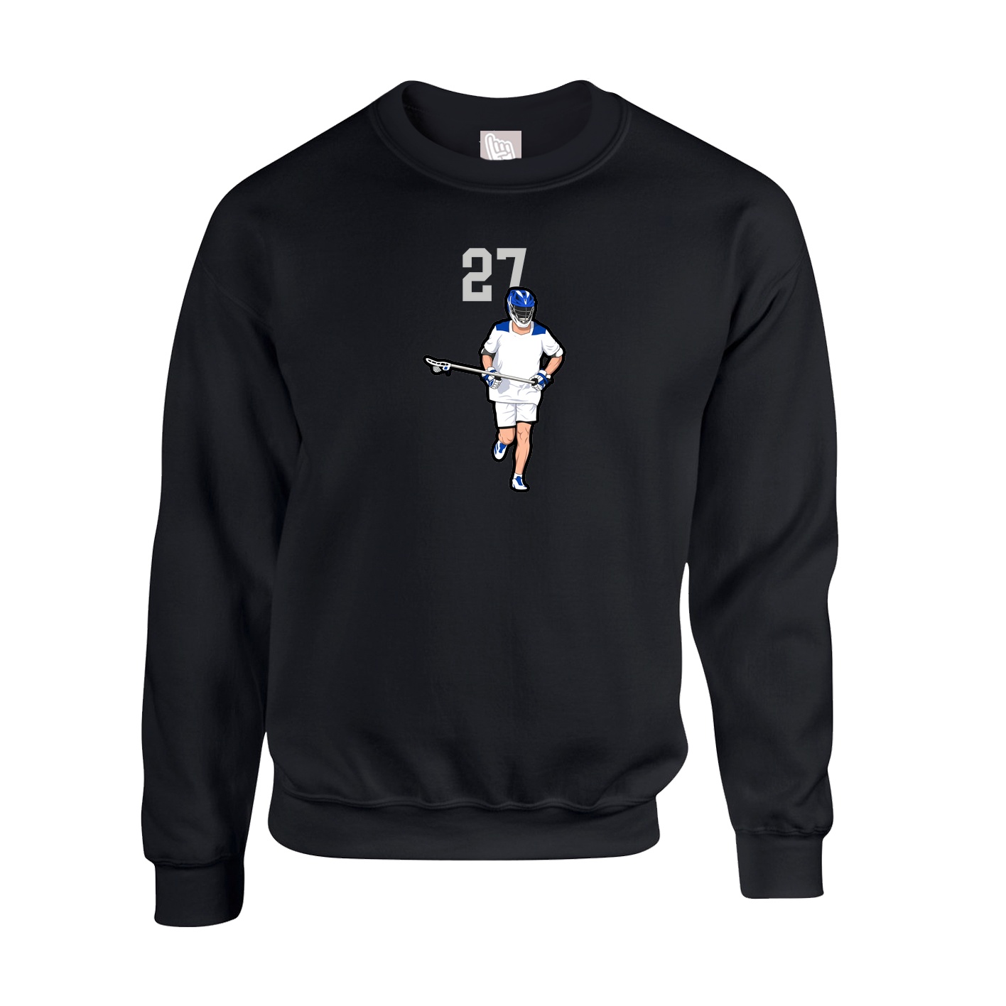 Fleece Crew — Number Top in Black