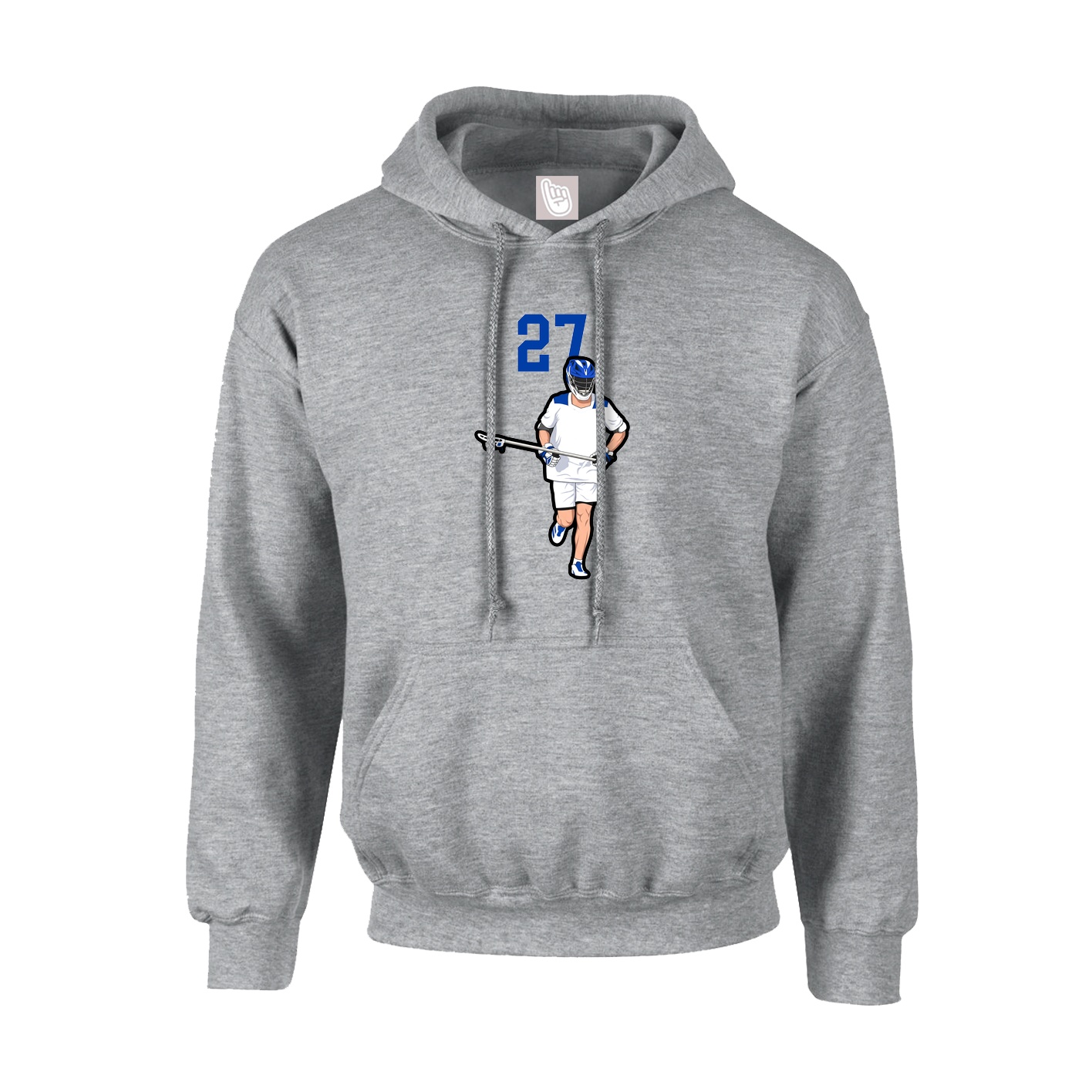 Youth Hoodie — Number Top in Grey